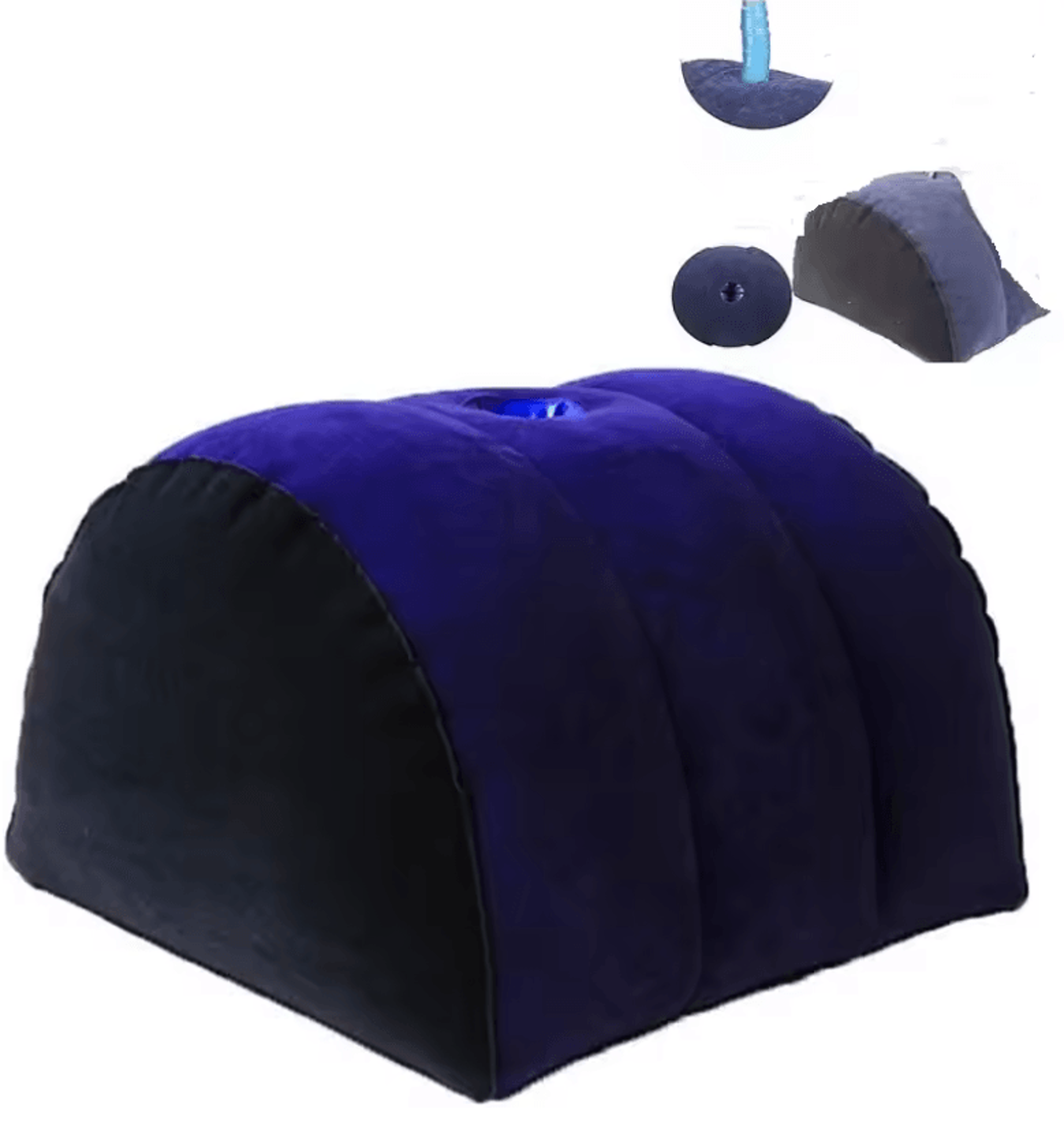 inflatable position support pillow for couples with half moon design