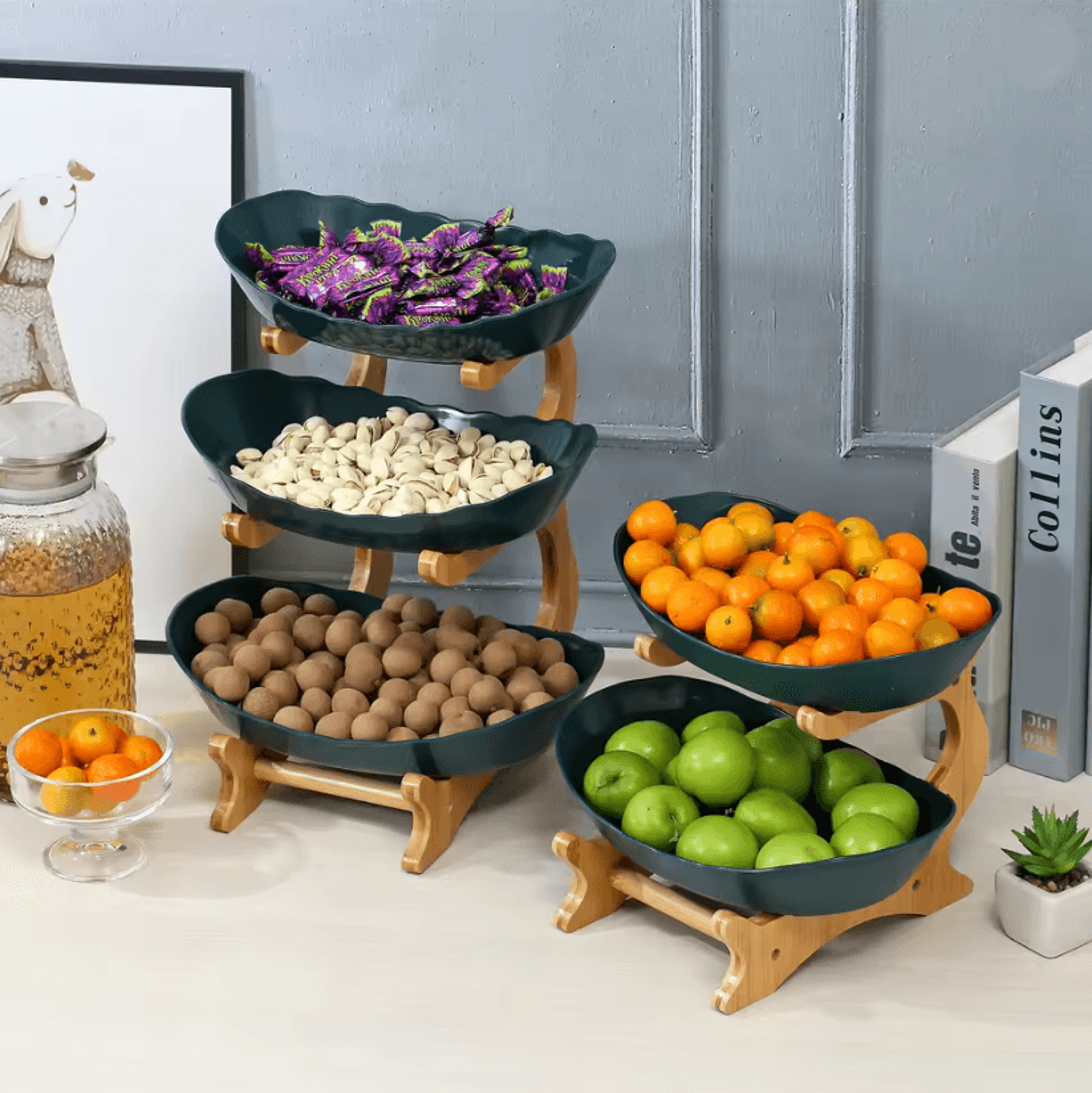tieredsnack 2 to 3 layer plastic fruit and dessert stand