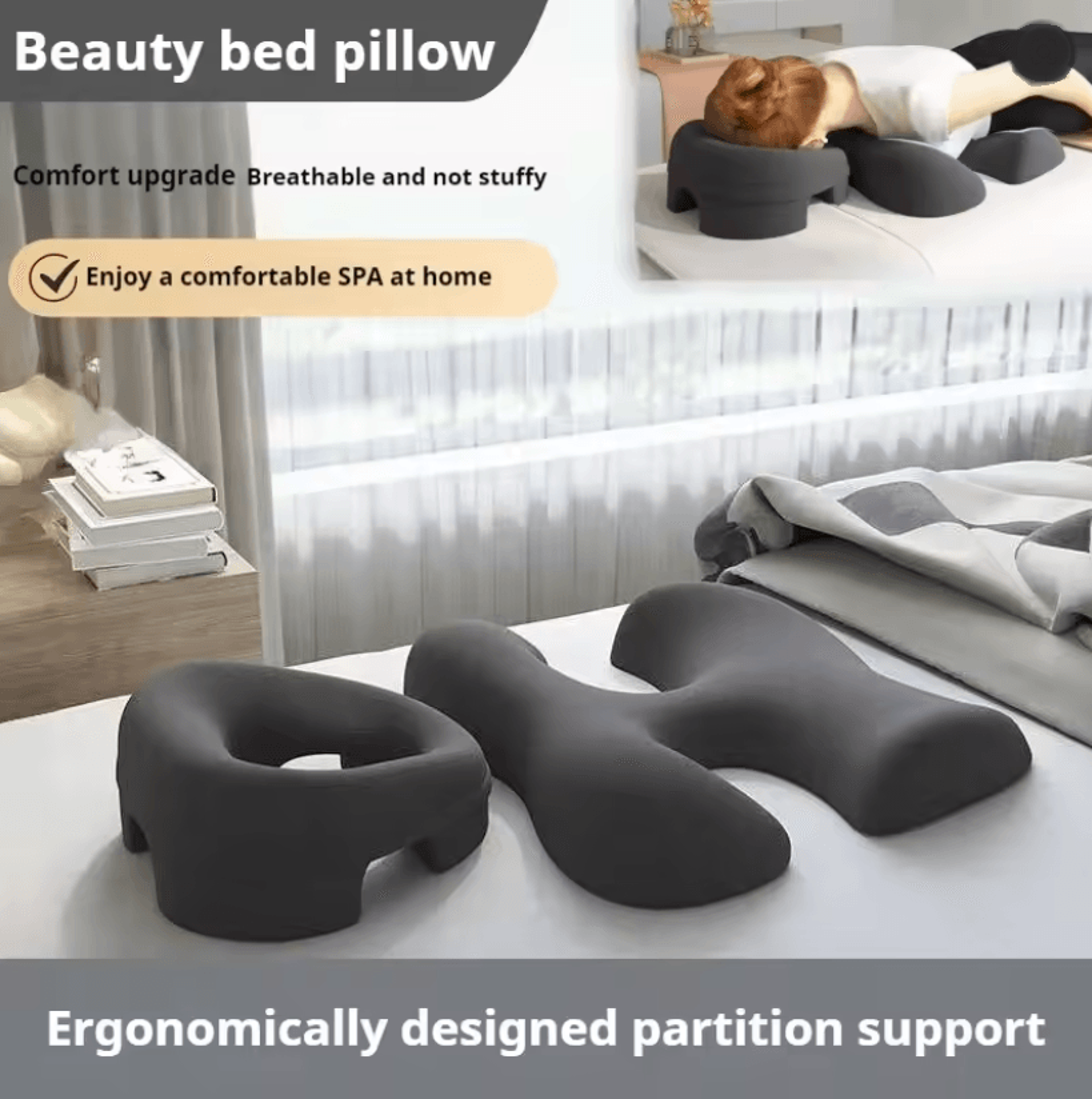 massage face and chest pillow cushion for spa and therapy tables