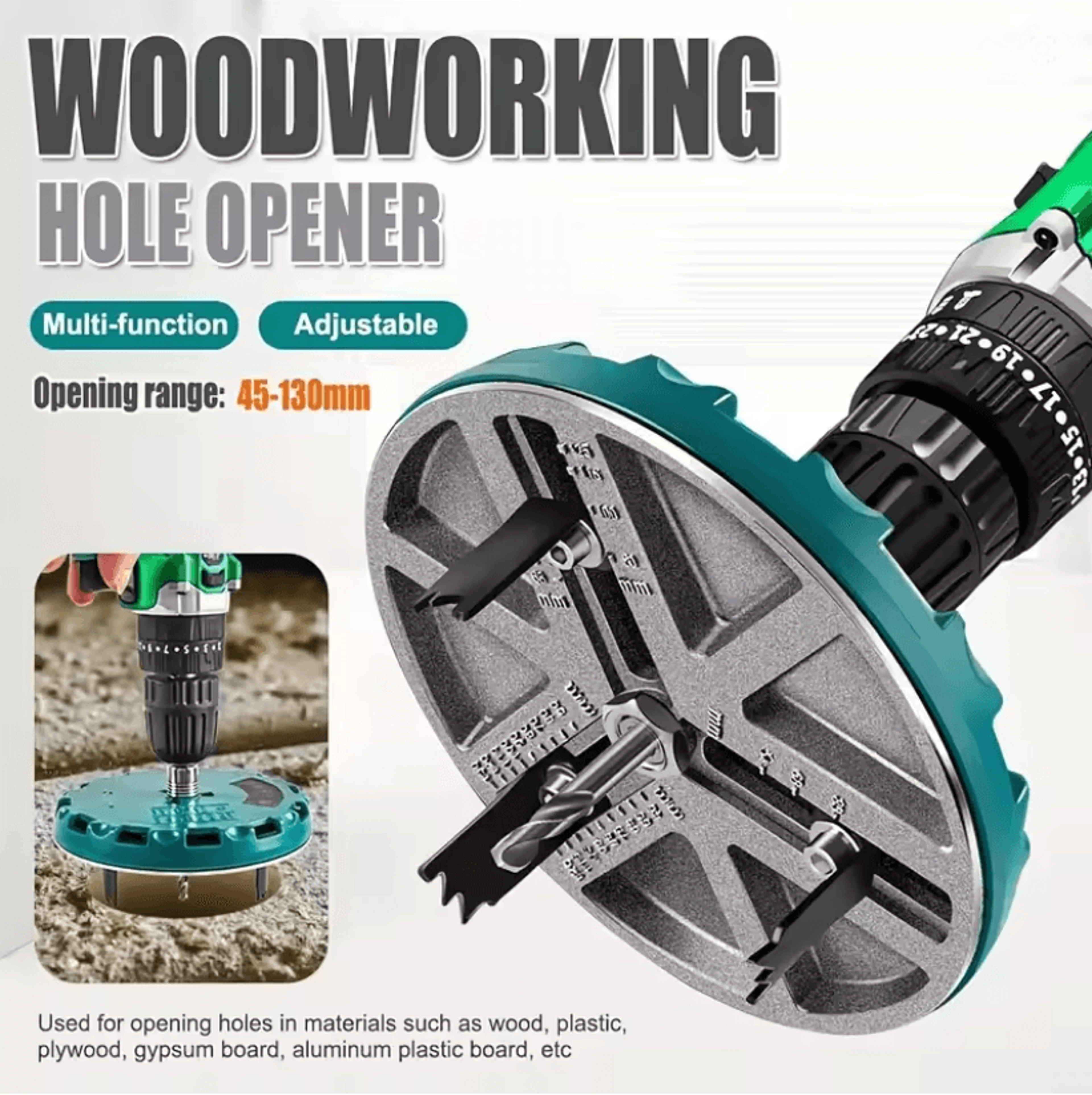 adjustable woodworking hole saw universal hole opener drill tool