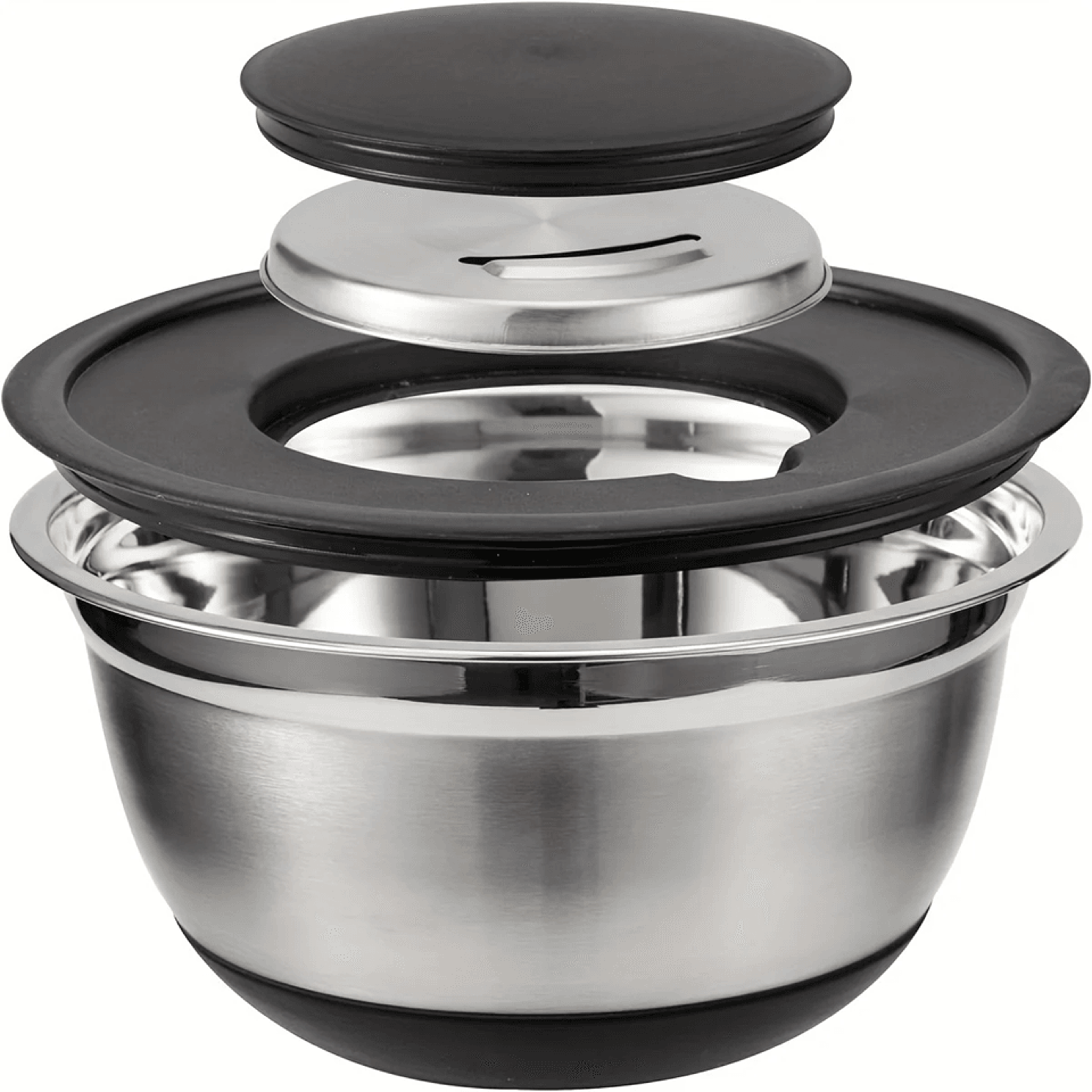 kitchenguard 8 piece stainless steel mixing bowl set with airtight lids and non slip base