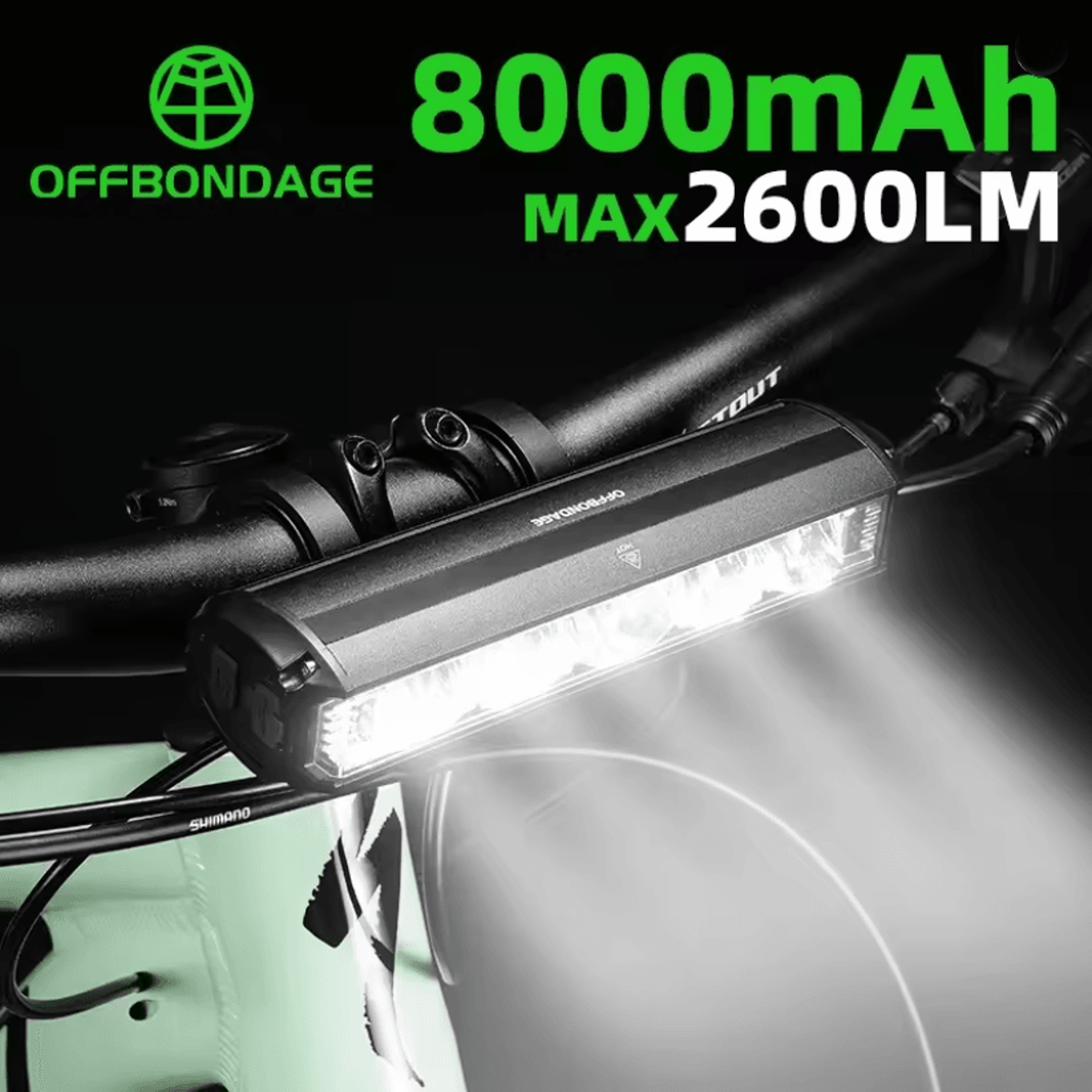 offbondage ultra bright usb rechargeable bicycle light waterproof front bike lamp