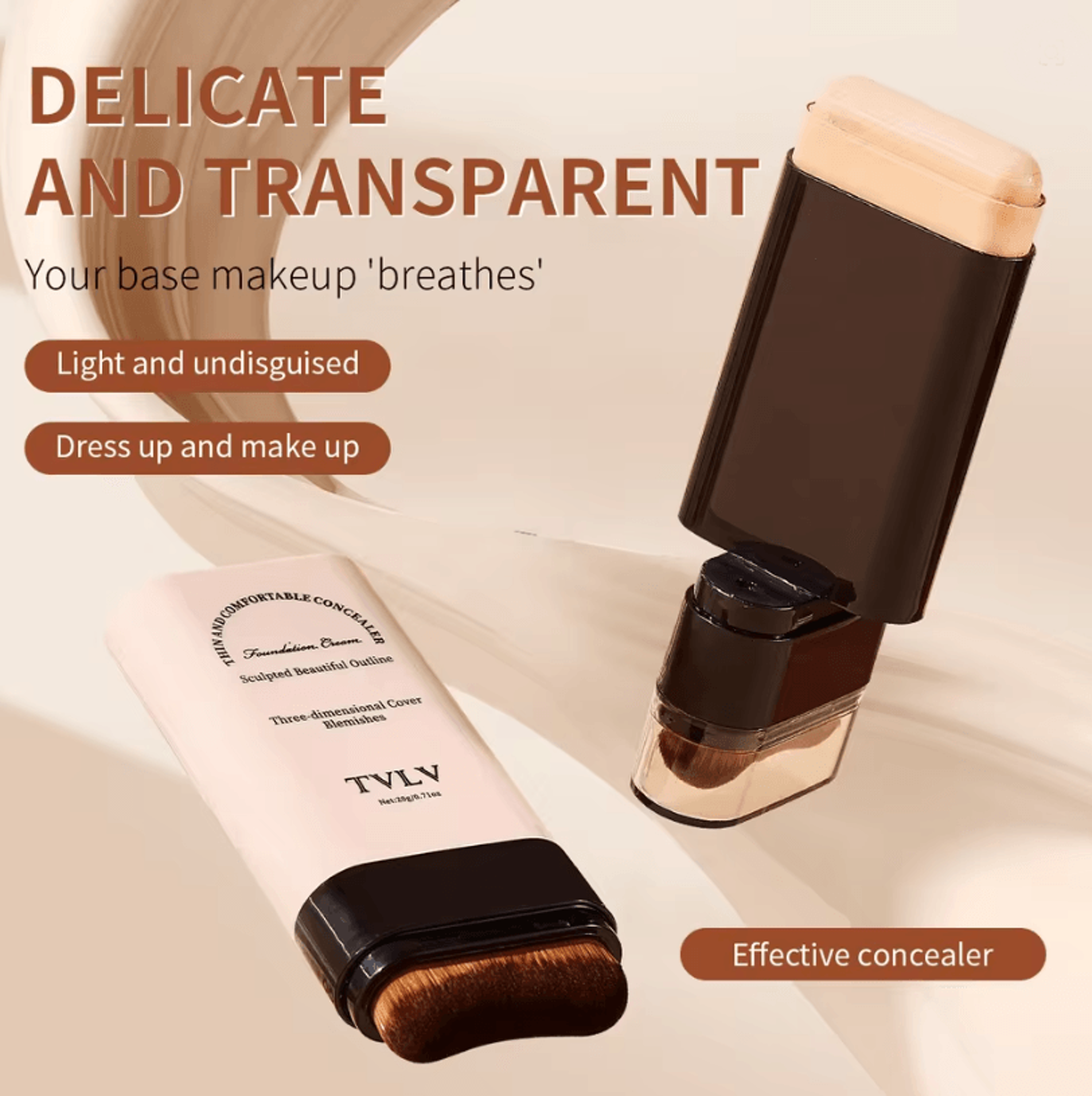 tvlv eraser foundation stick with built in brush