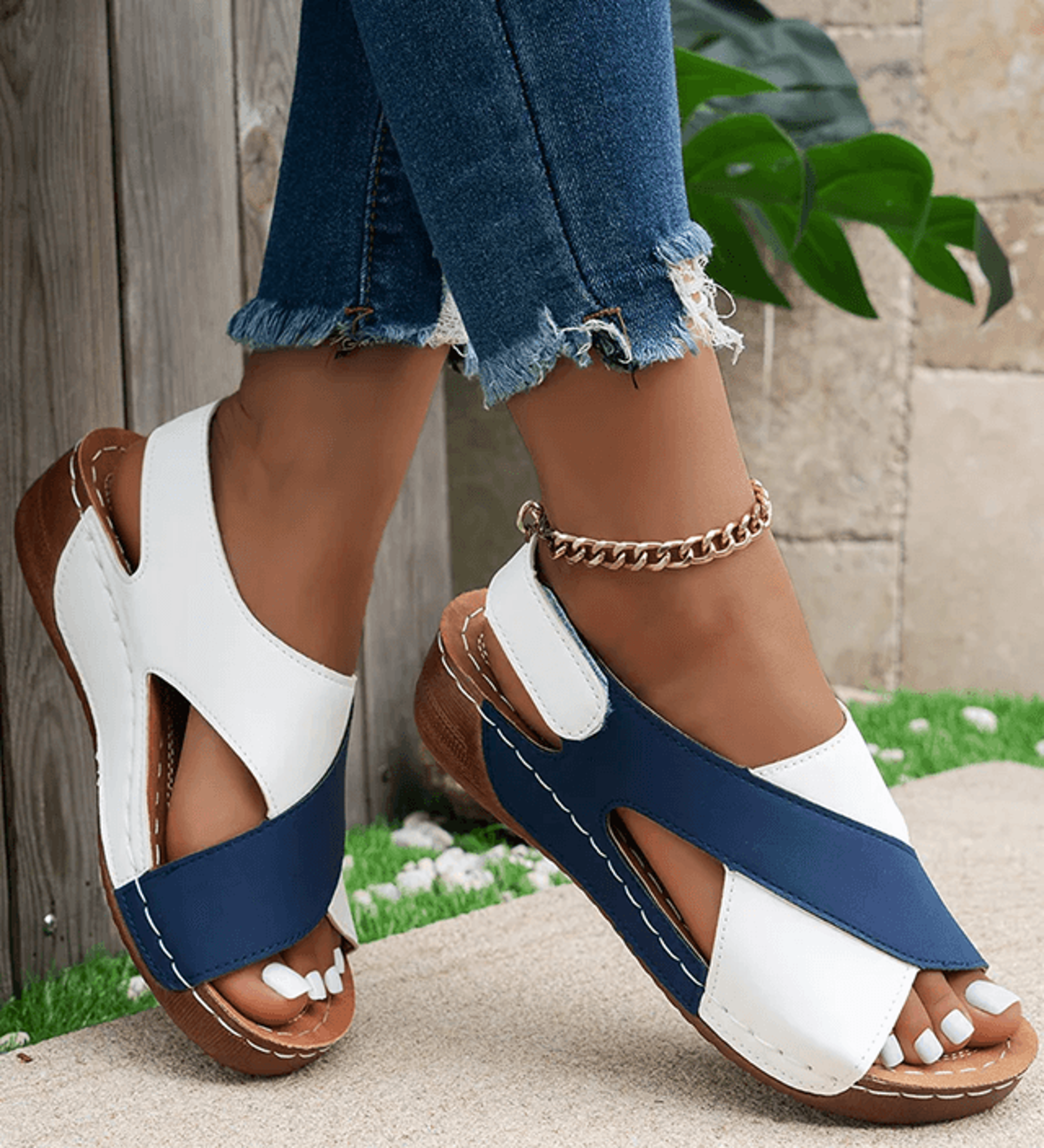 everyday comfort peep toe wedge sandals for women