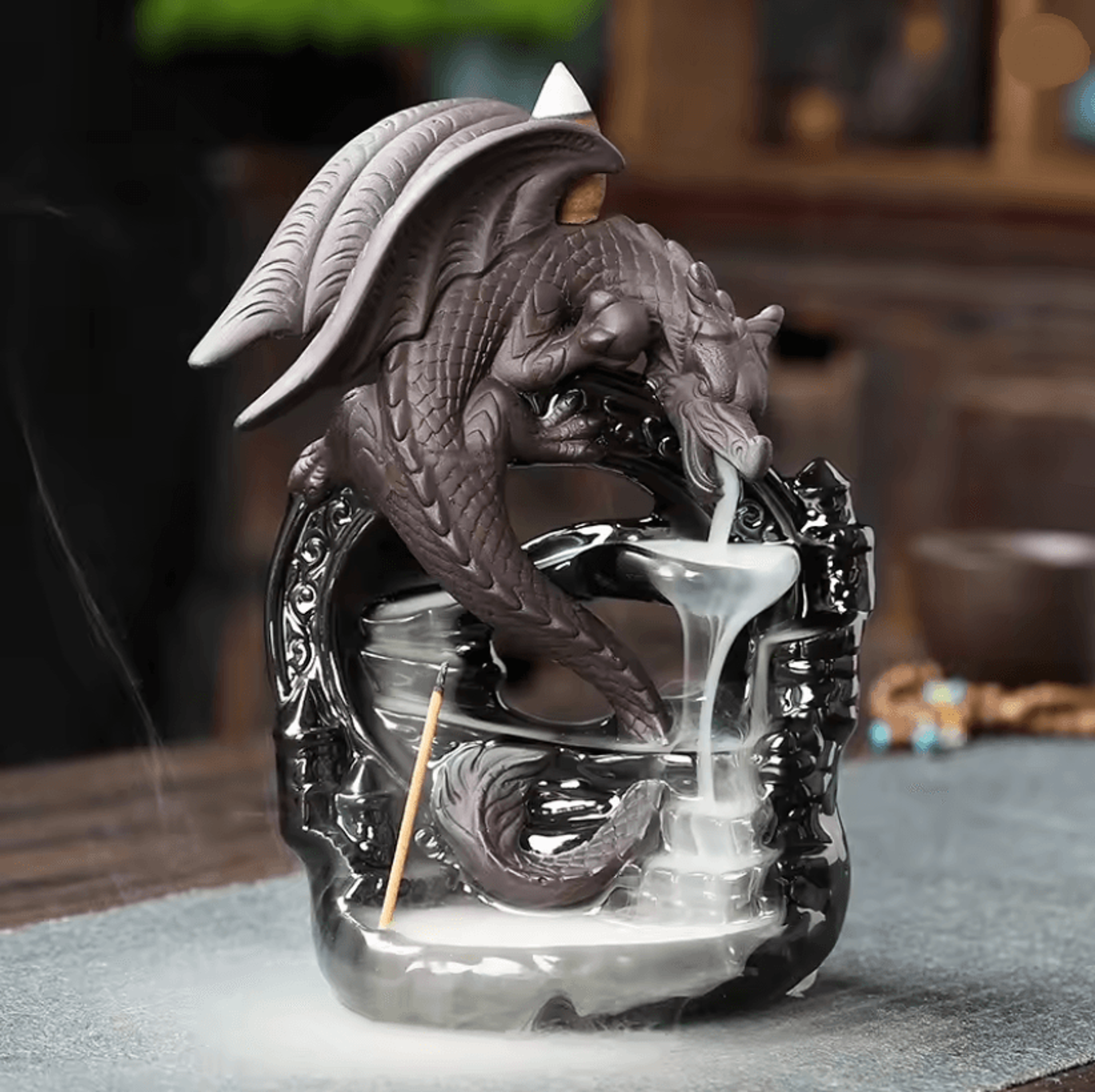 dragonmist ceramic backflow incense fountain