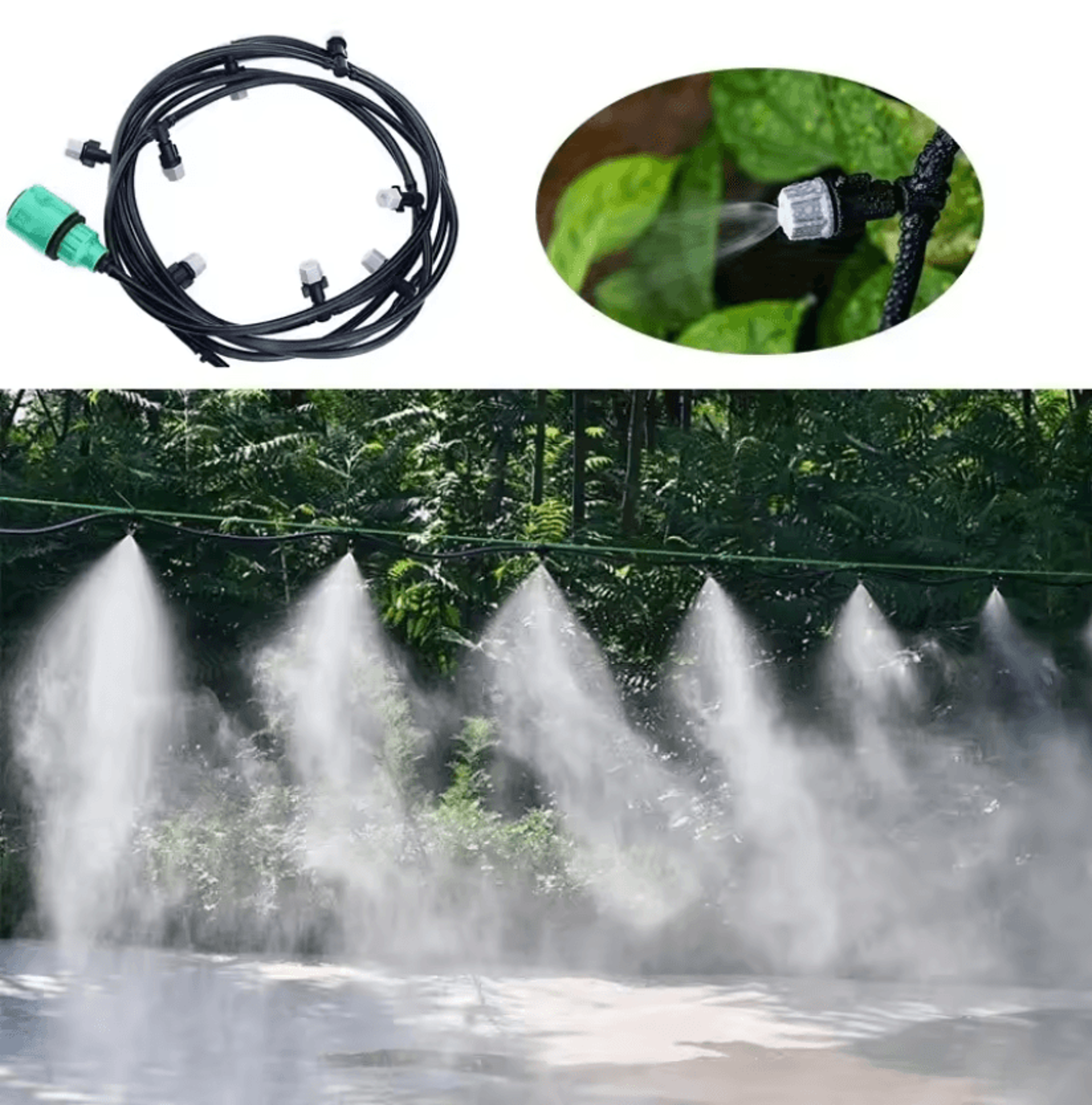 10m misting irrigation system garden cooling mist fogging nozzle kit