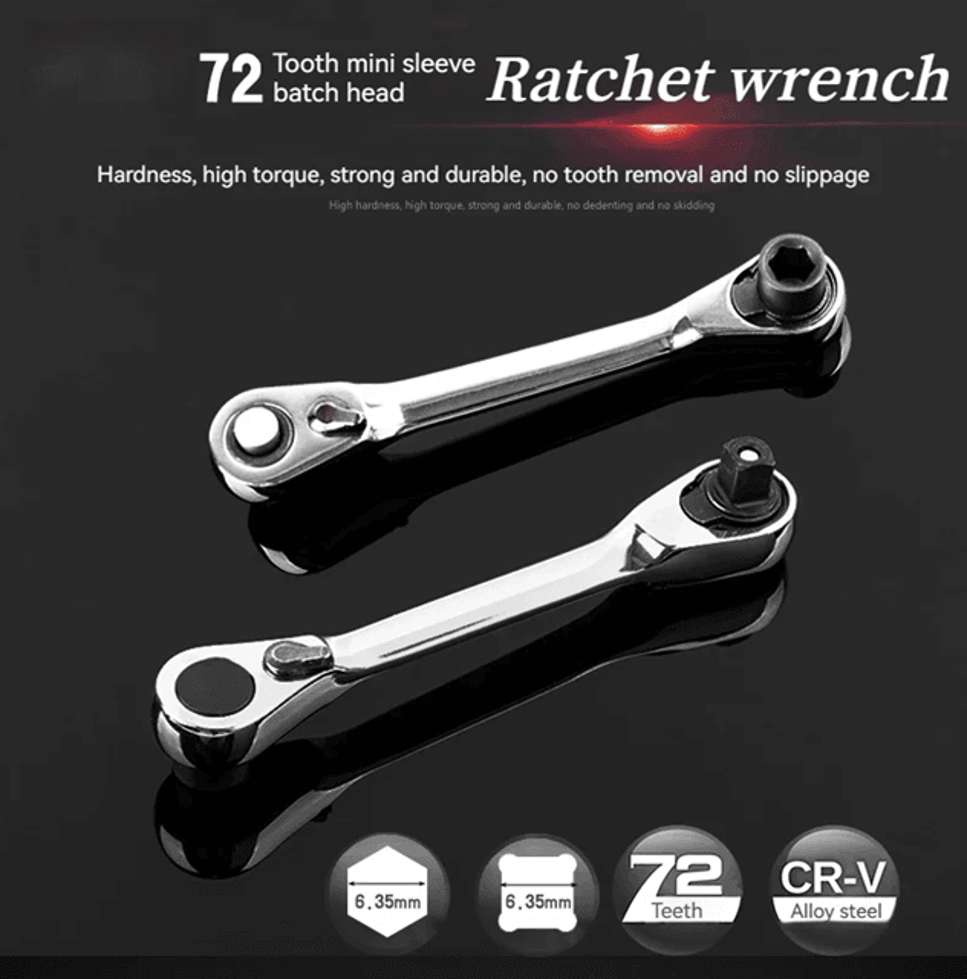 compact 2in1 ratchet wrench and screwdriver bit set