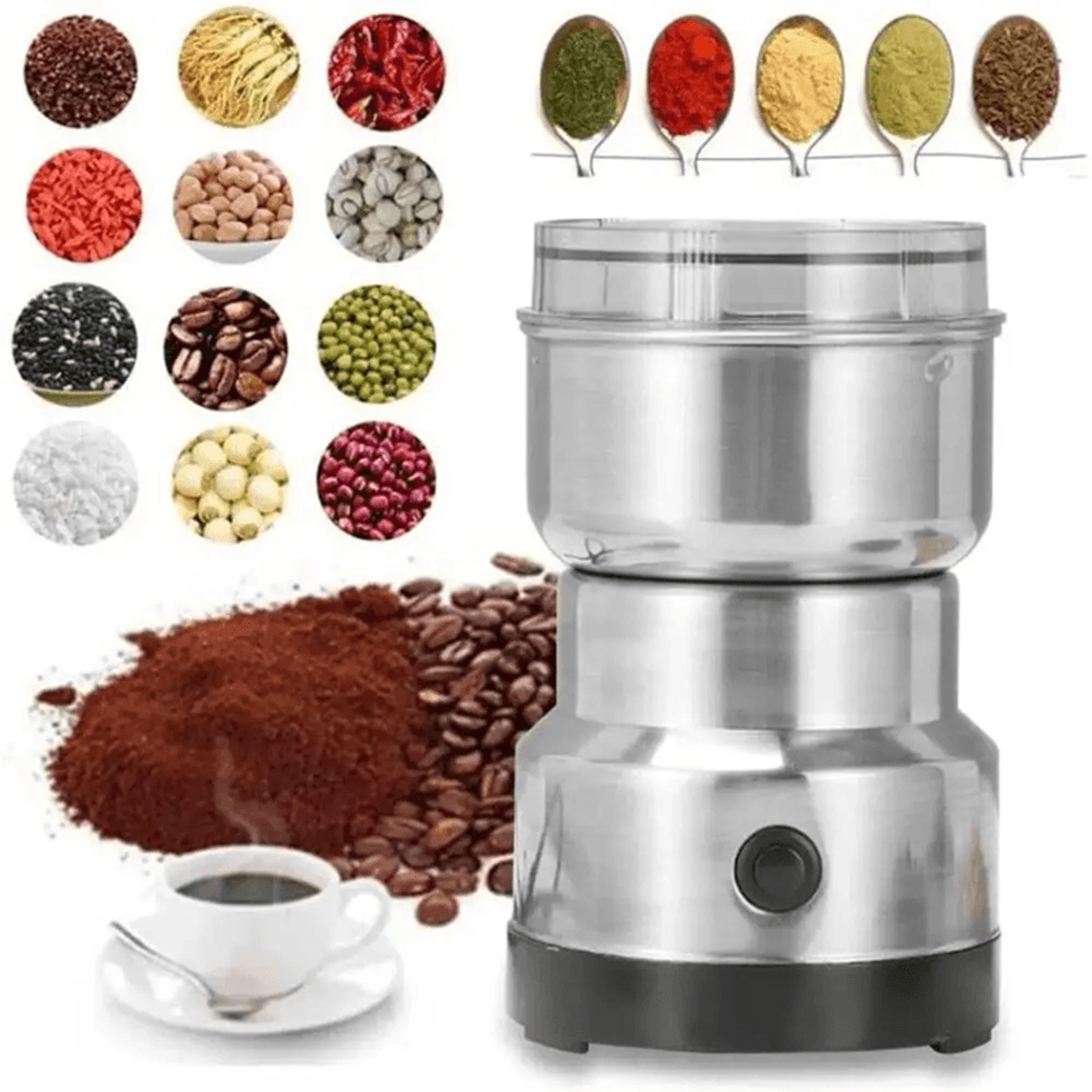 compact electric multigrain and coffee grinder