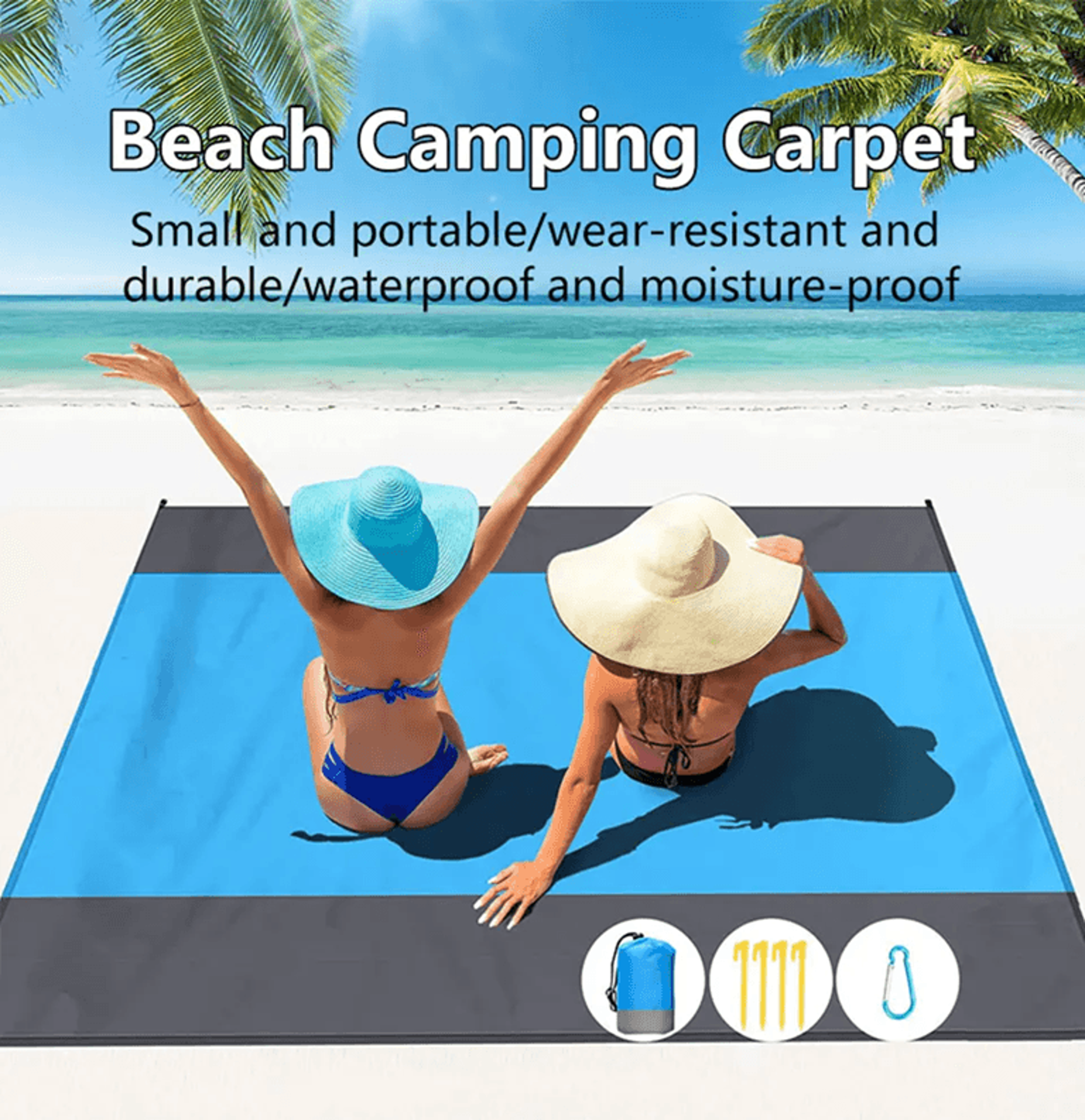 oversized waterproof and sandproof beach picnic blanket