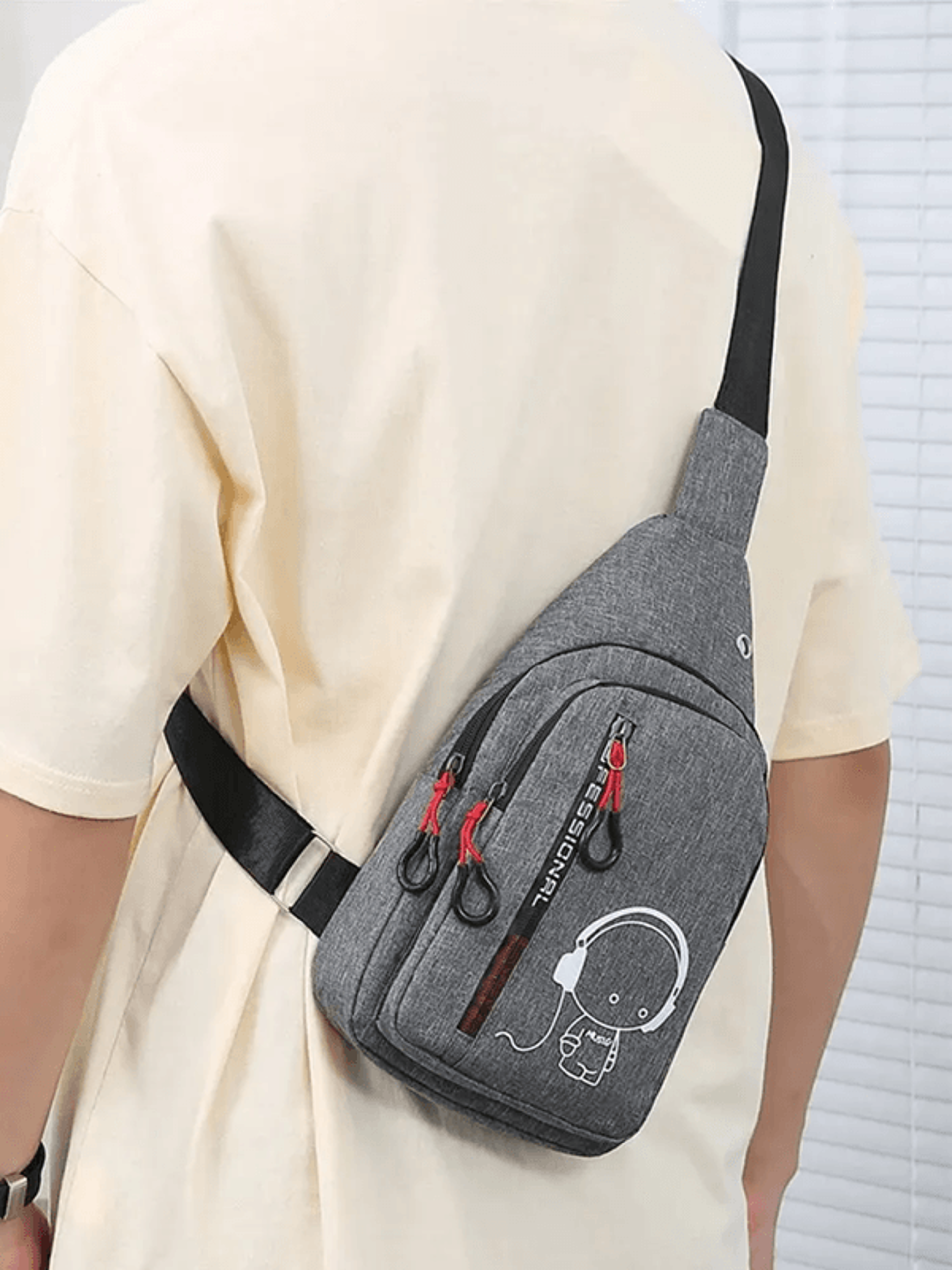 stylish nylon mens chest bag casual sling crossbody for cycling and everyday