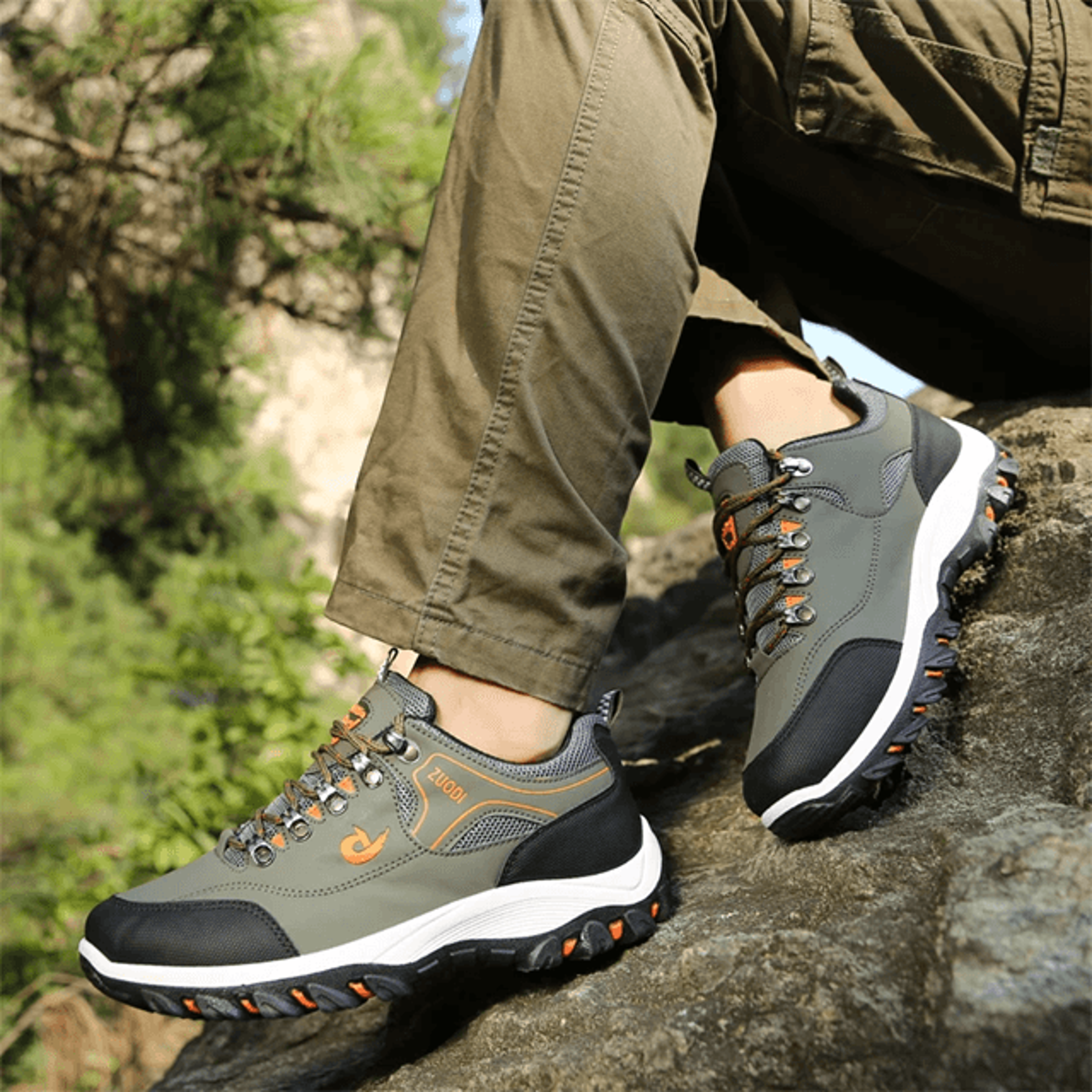 men leather lightweight walking sneakers casual shoes