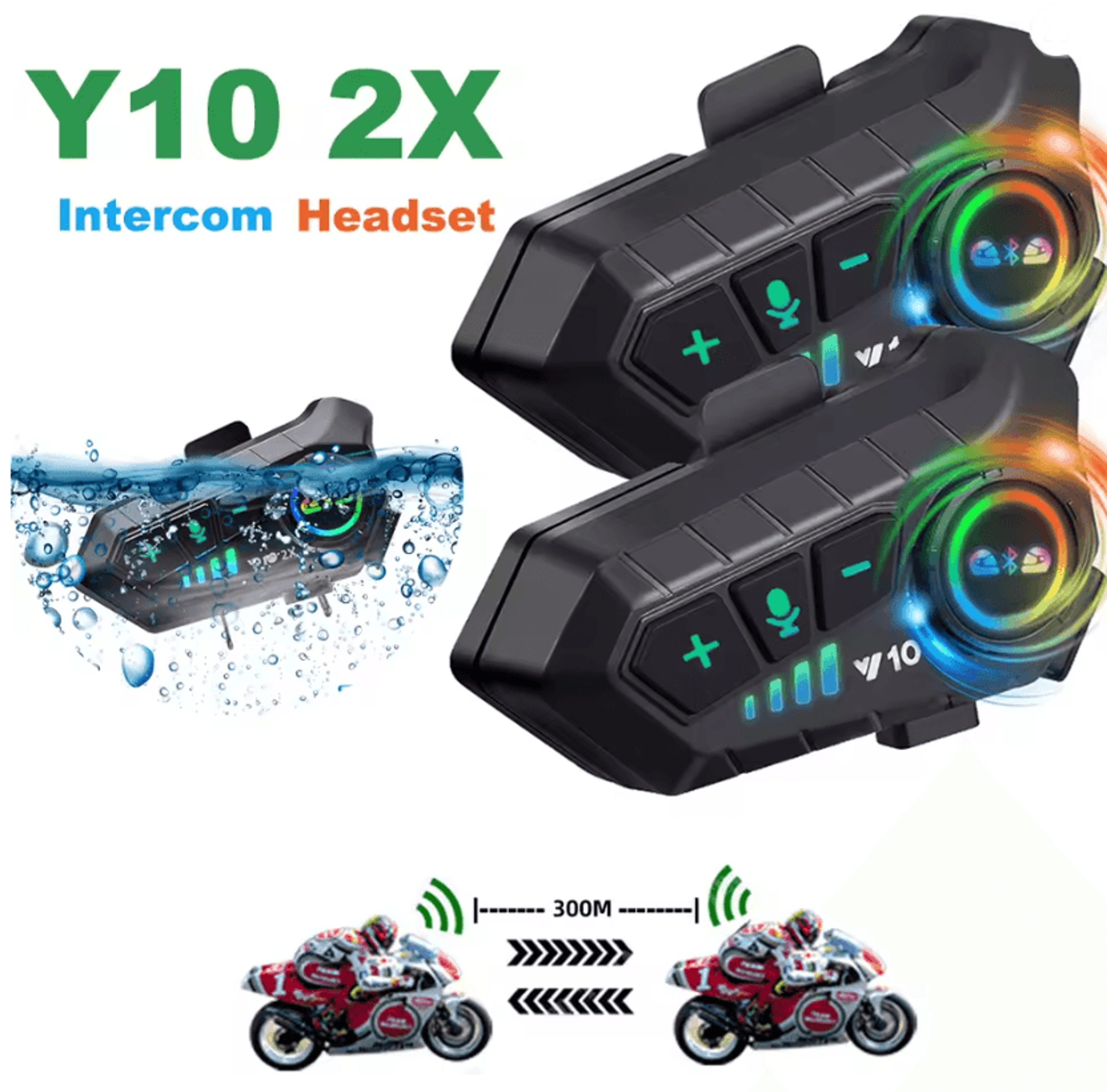 kebidumei yp10 motorcycle bluetooth intercom helmet headset
