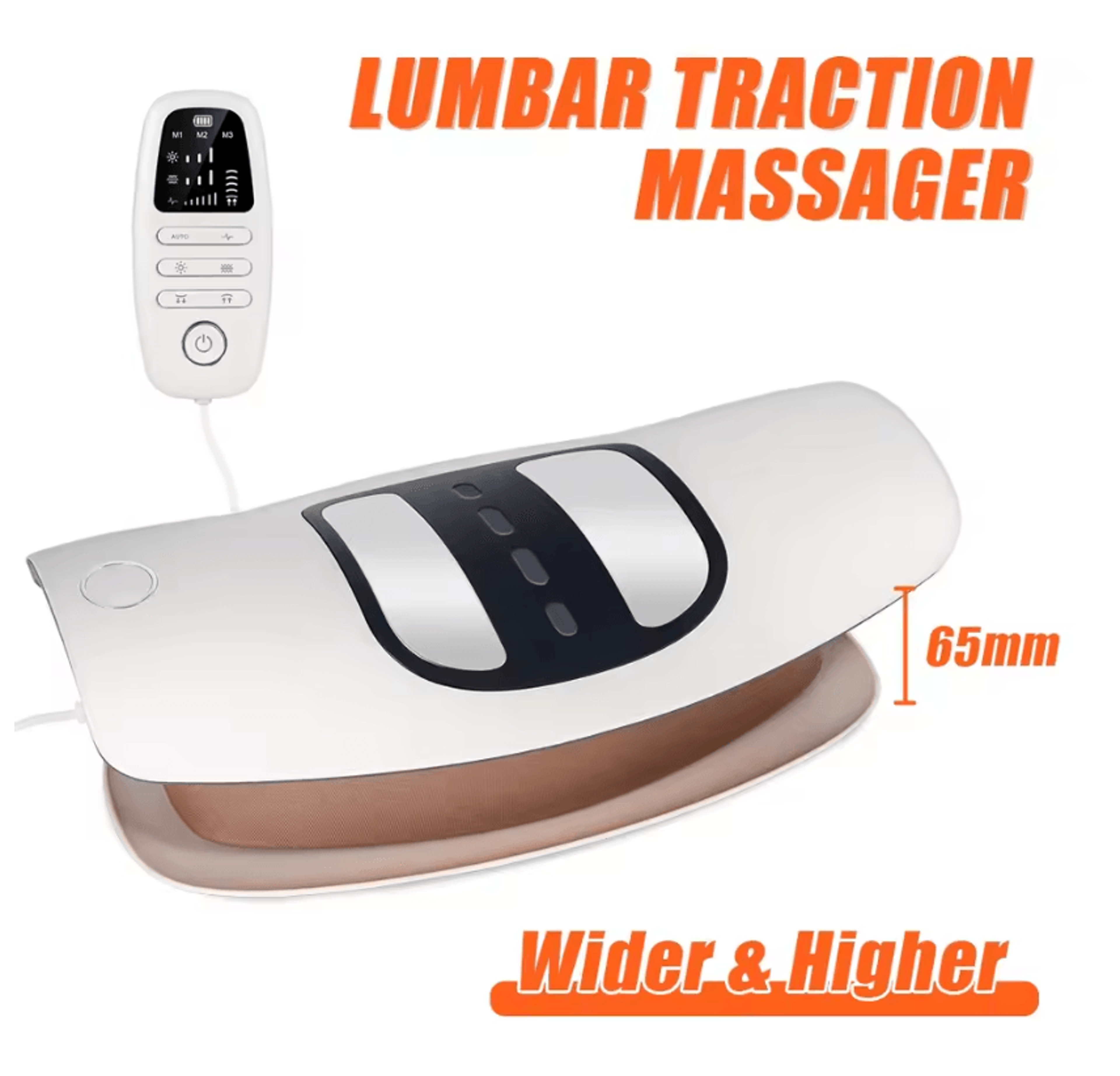 electric lumbar vibration traction massager with heat therapy