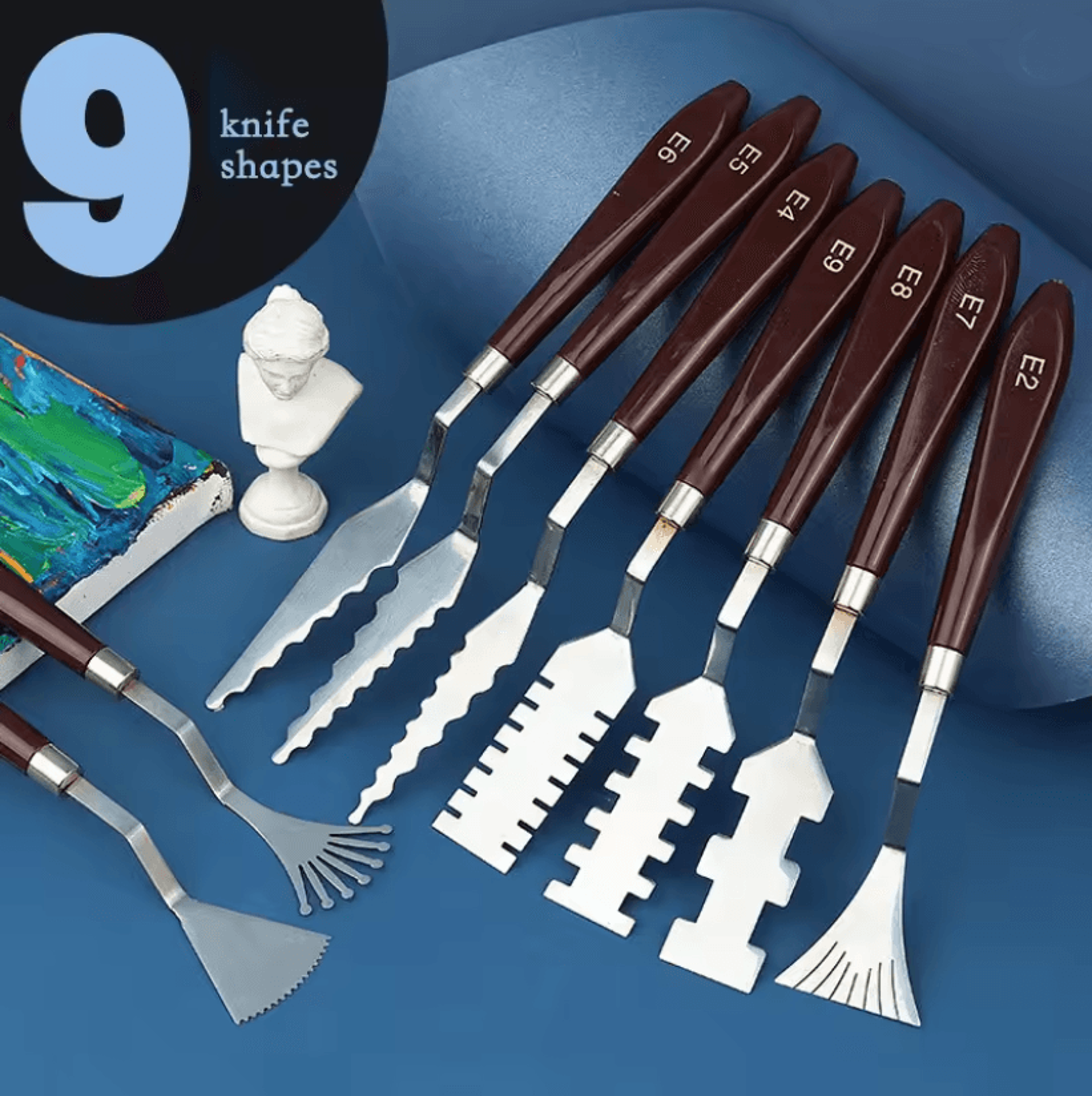 artistrypro 9 piece flower art and palette knife set