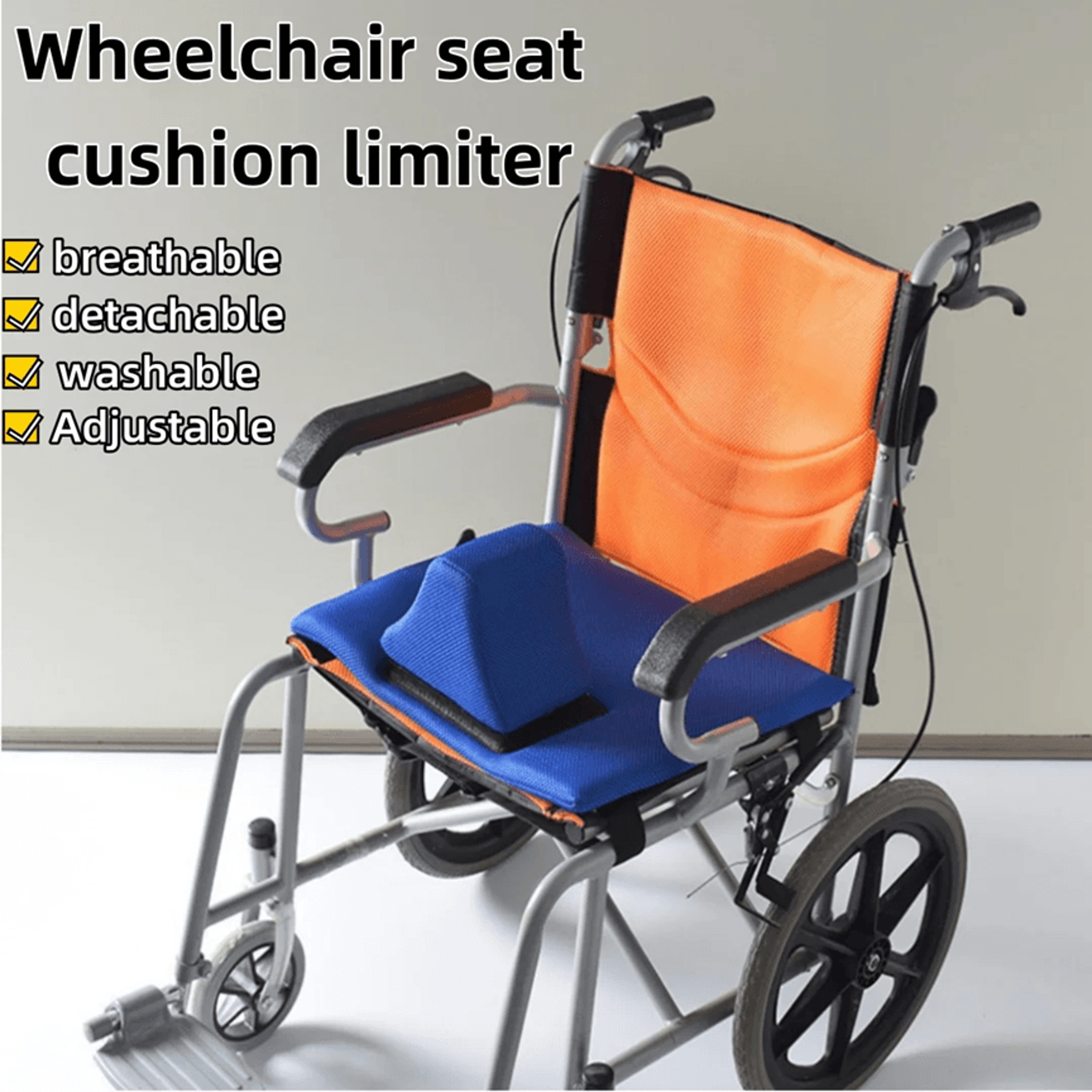 safeseat wheelchair cushion with anti fall limiter