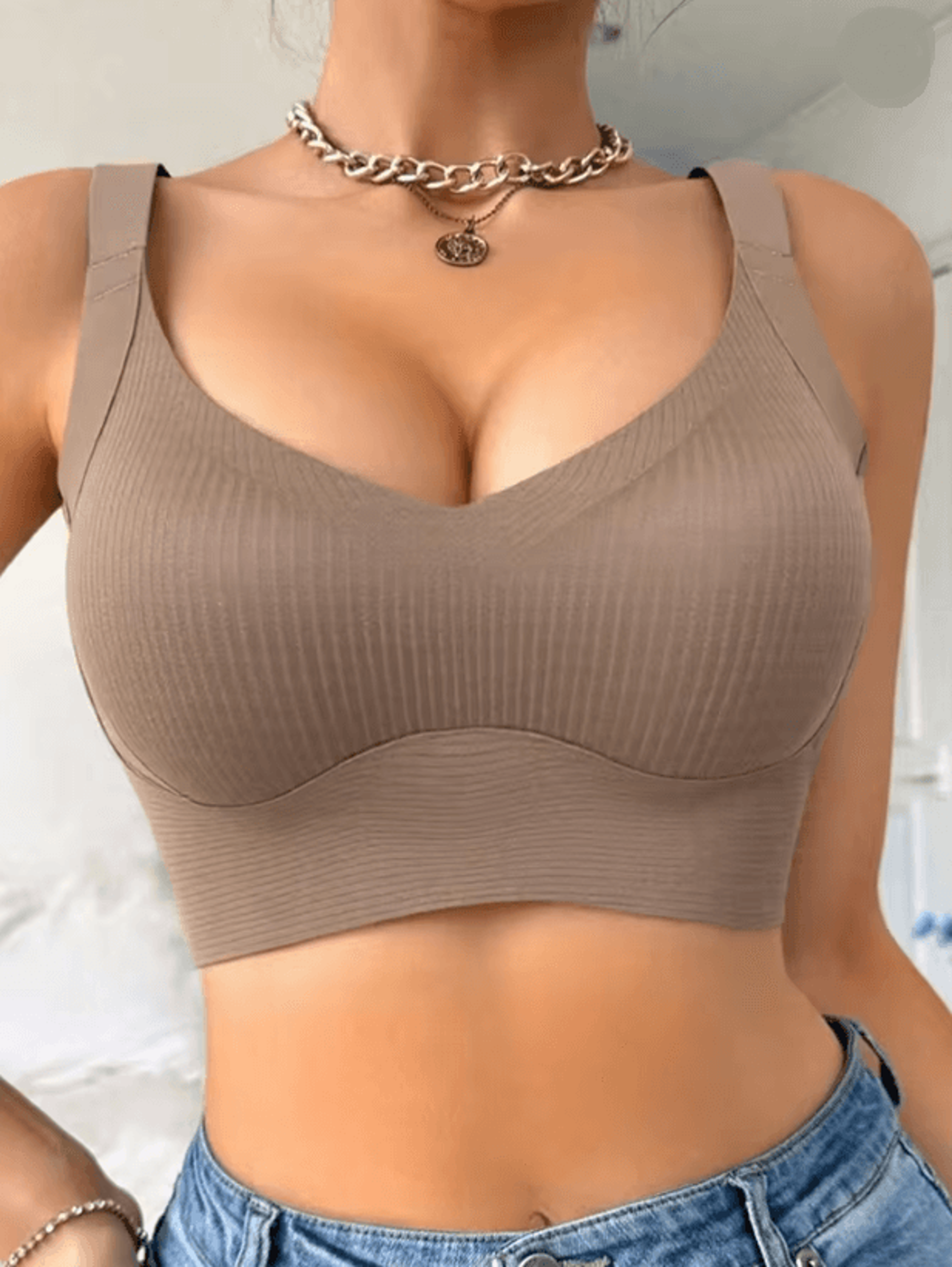 everyday seamless push-up wireless bra top adjustable band