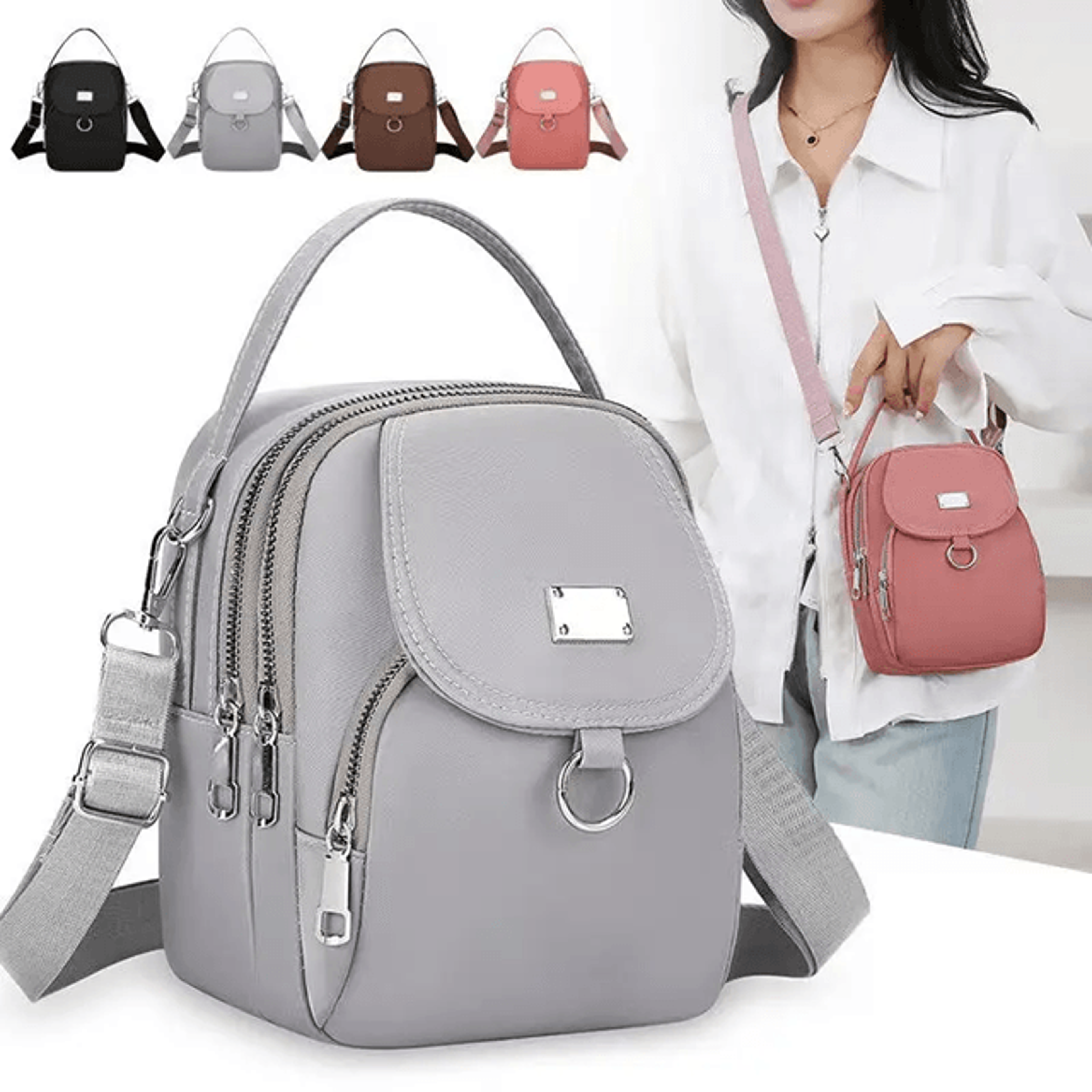 urbanease 3layer oxford mini shoulder bag lightweight crossbody