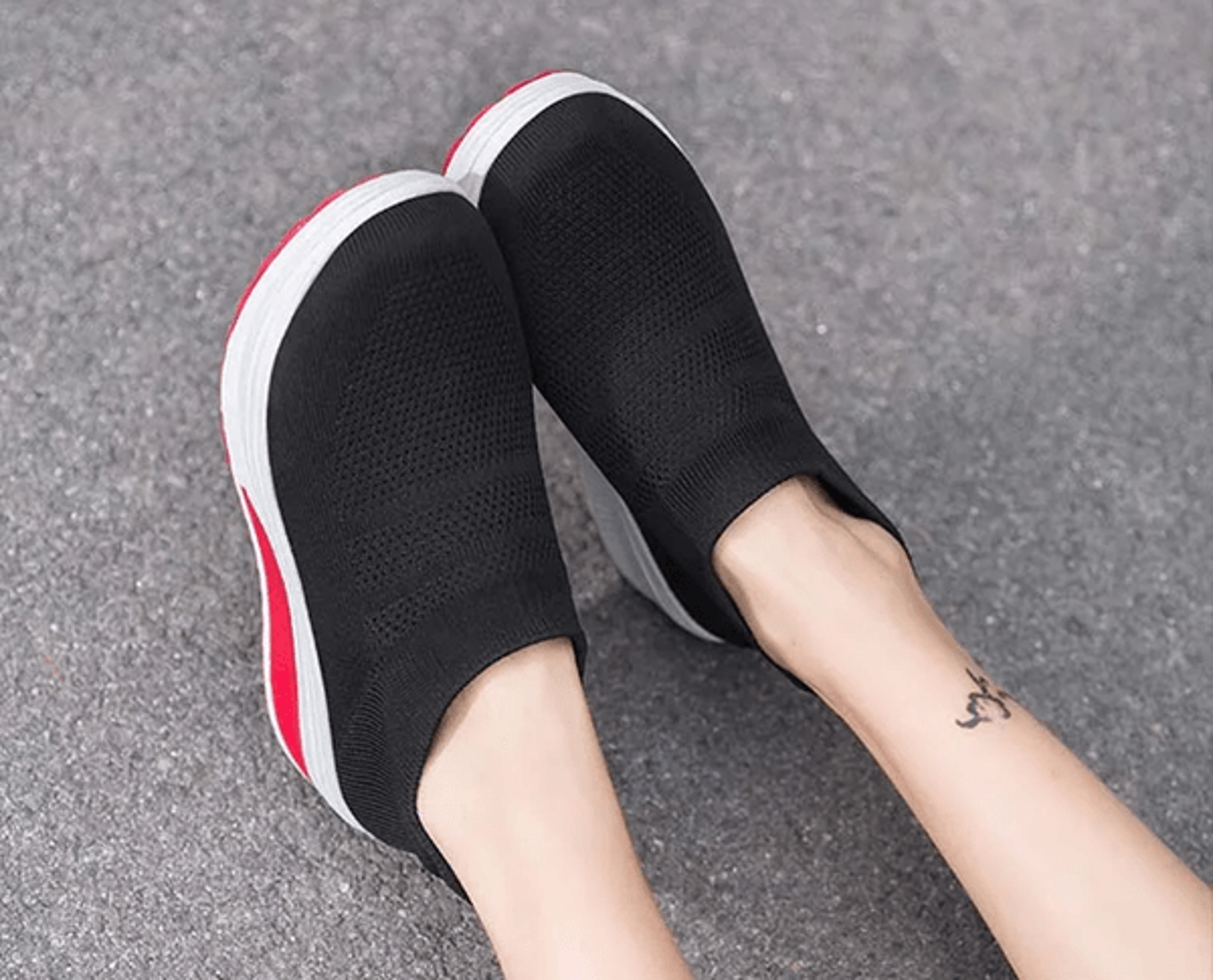 strideease womens slip on platform sneakers