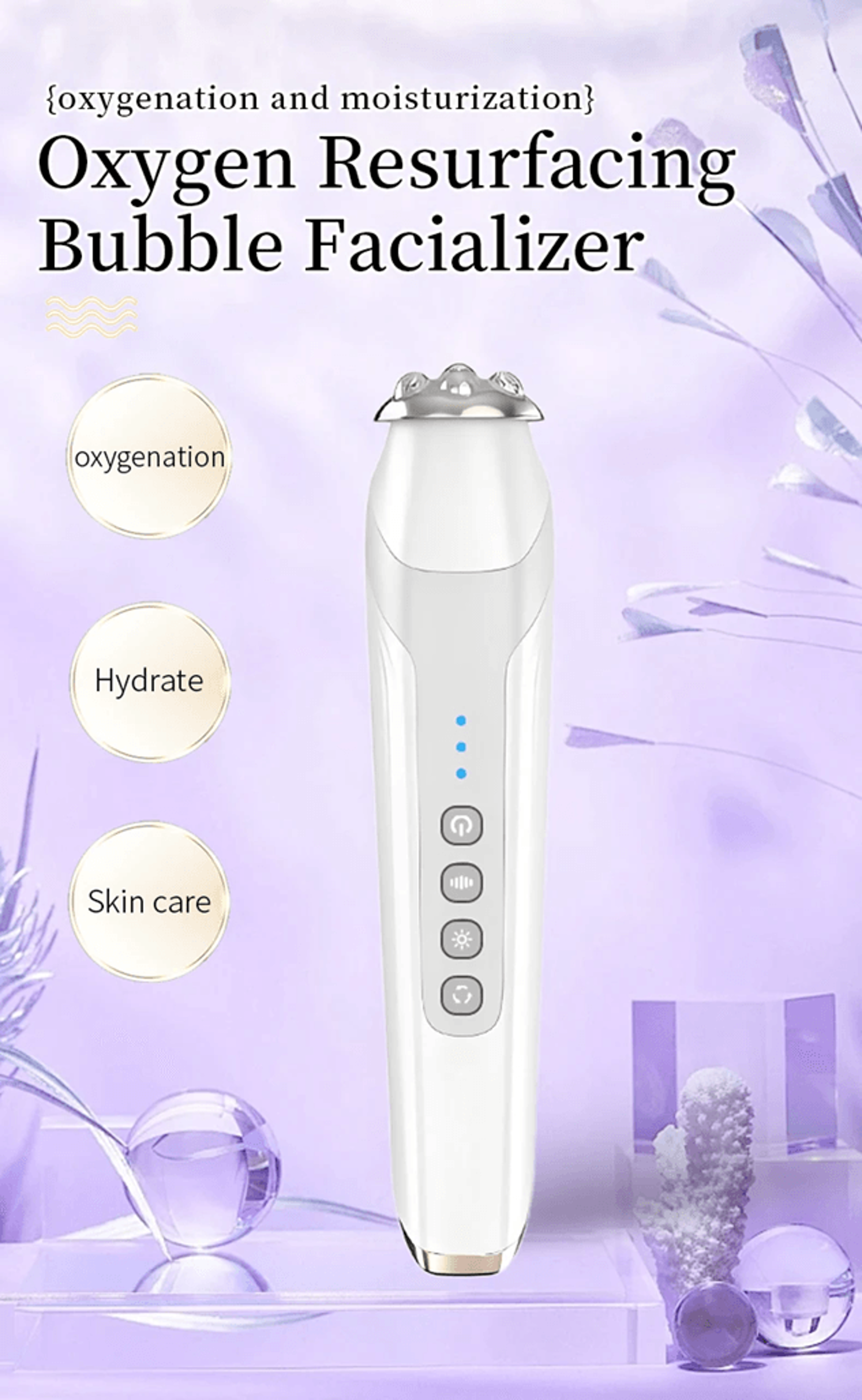 co2 oxygen facial machine portable skin care device with bubble pen
