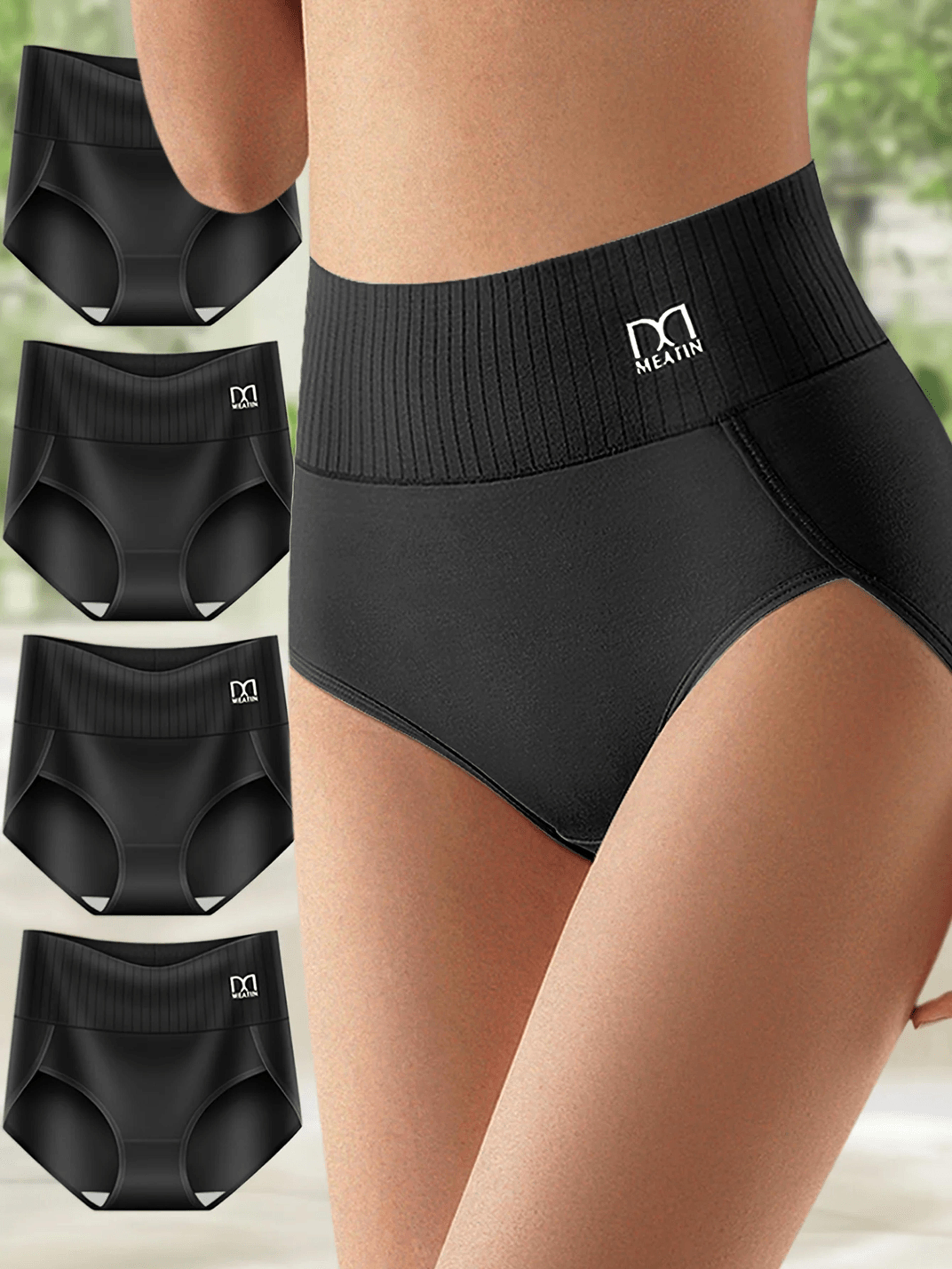 high waisted tummy control womens cotton panties 4 pack breathable underwear