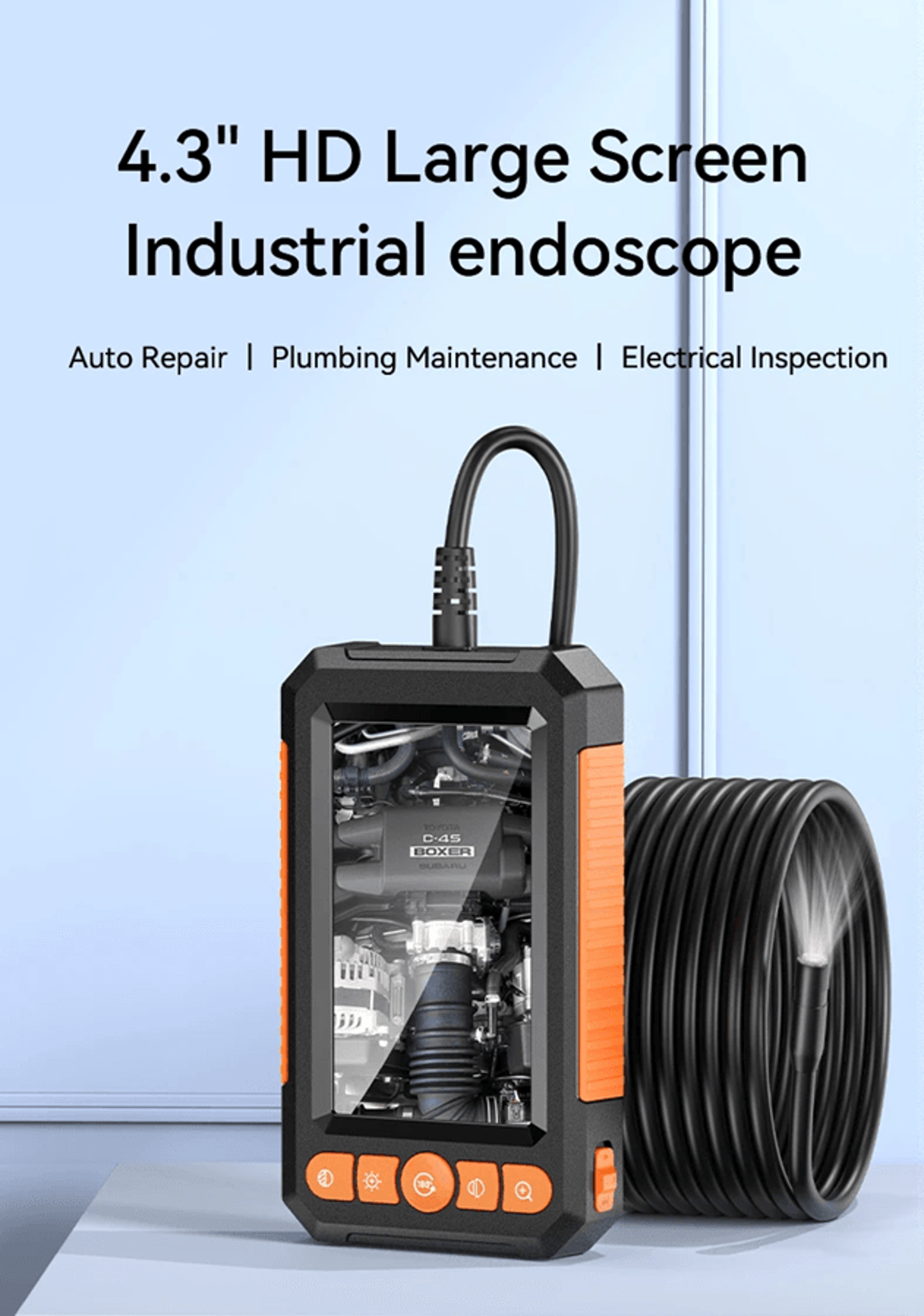 kerui industrial endoscope camera dual lens hd 1080p waterproof inspection borescope with led