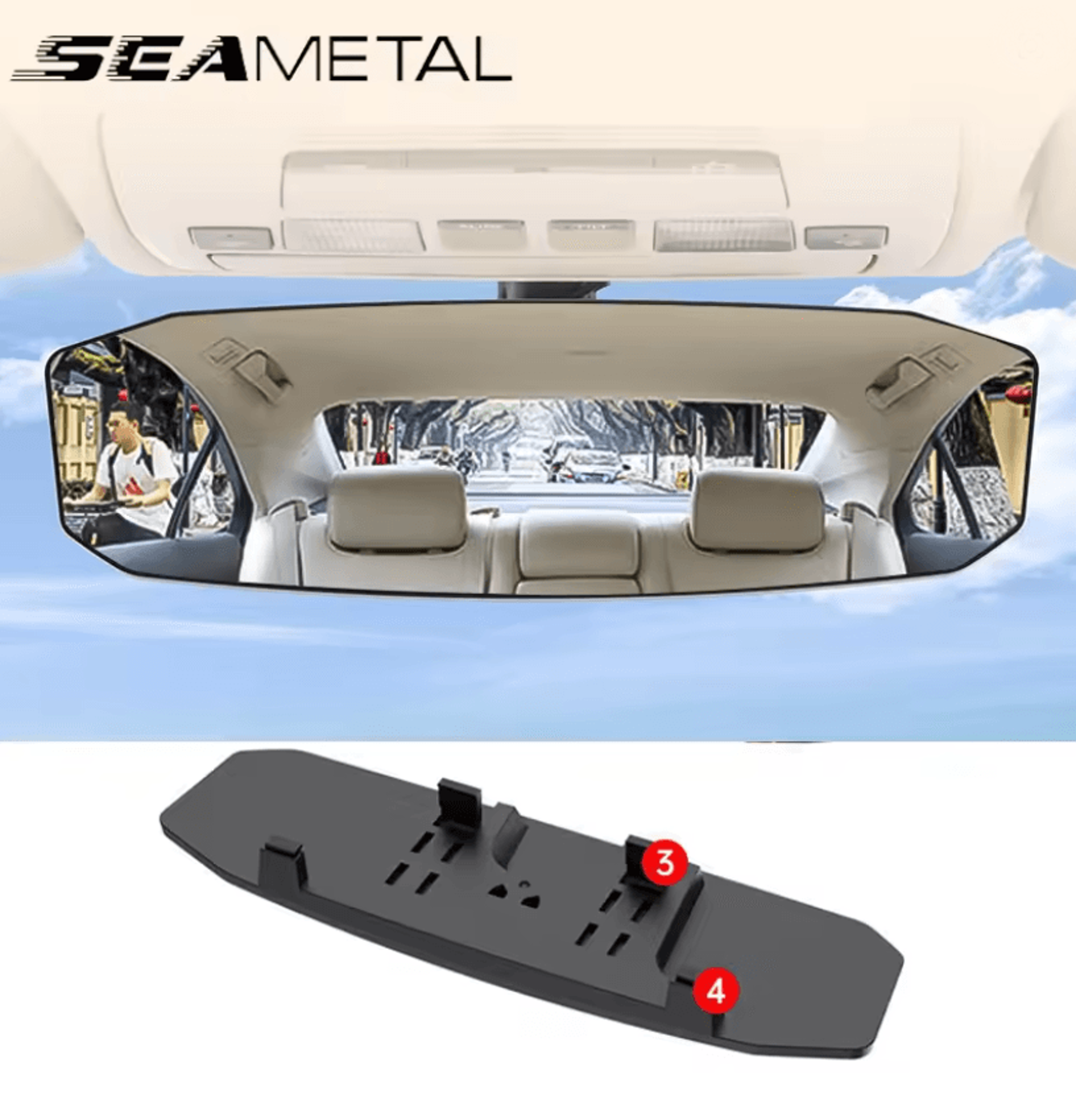 wide angle rearview mirror anti glare interior car mirror for baby and passenger safety