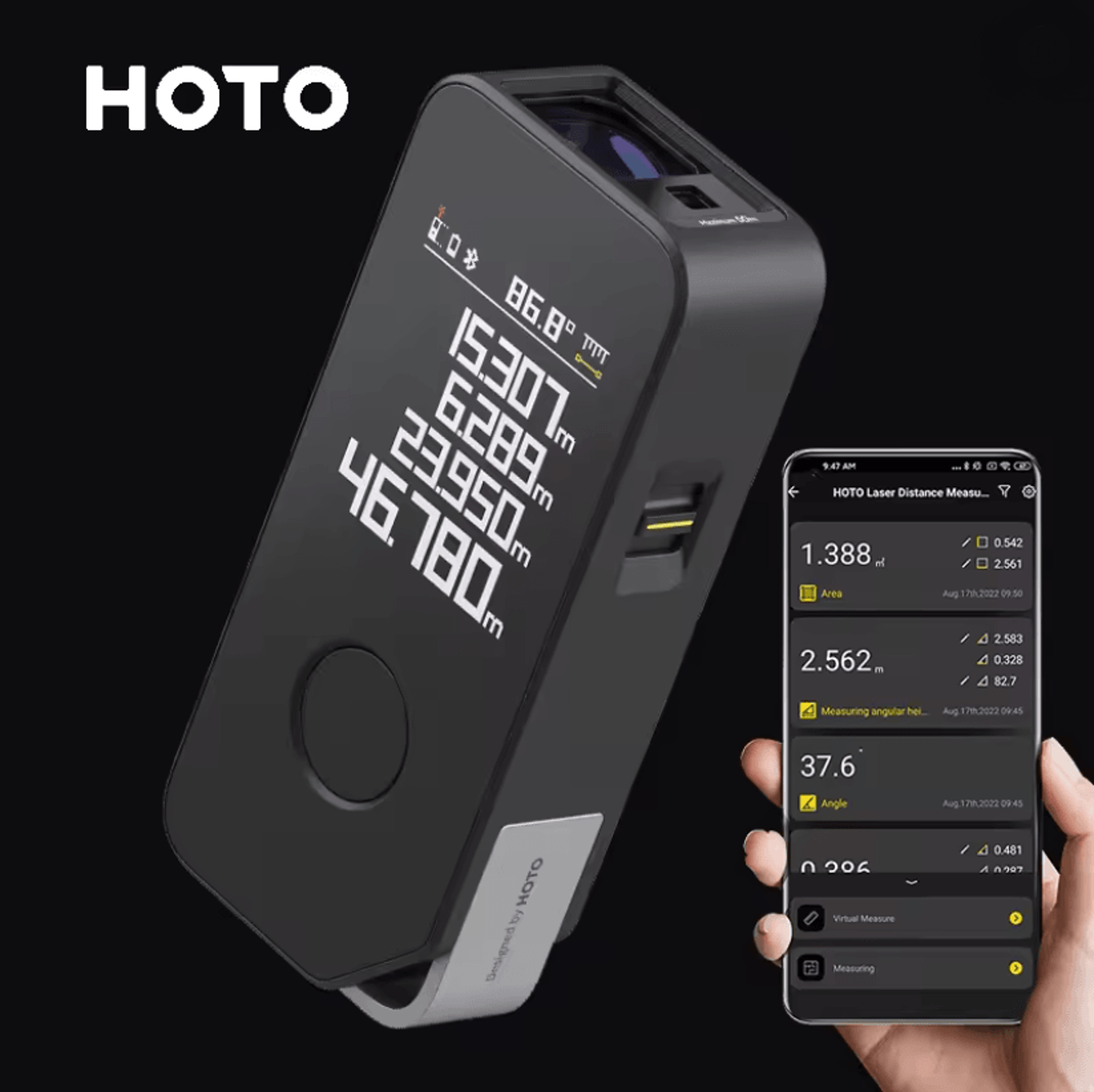 smart laser measure pro digital rangefinder with led display and rechargeable design