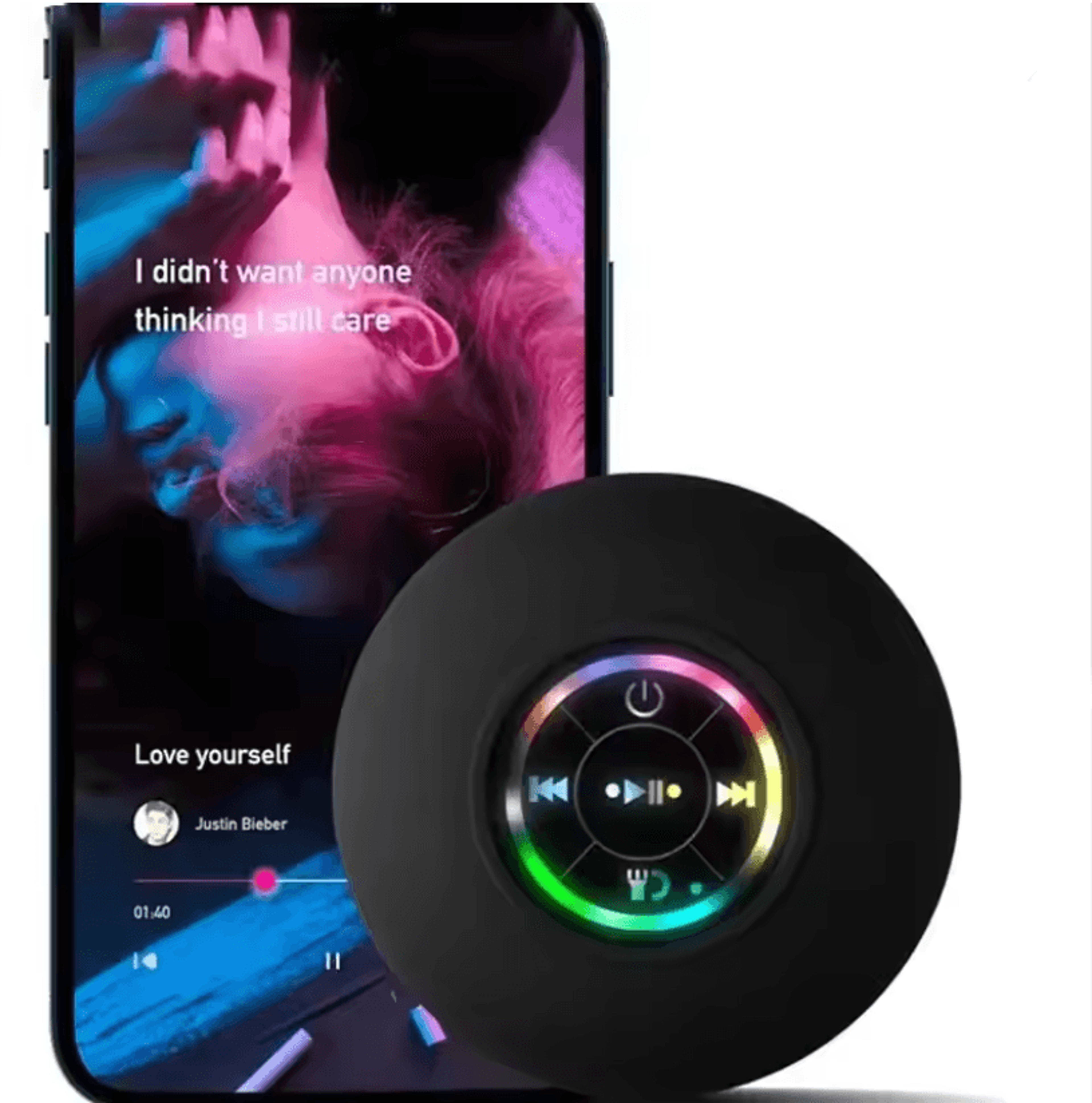 mini portable bluetooth speaker waterproof with led lights and suction cup