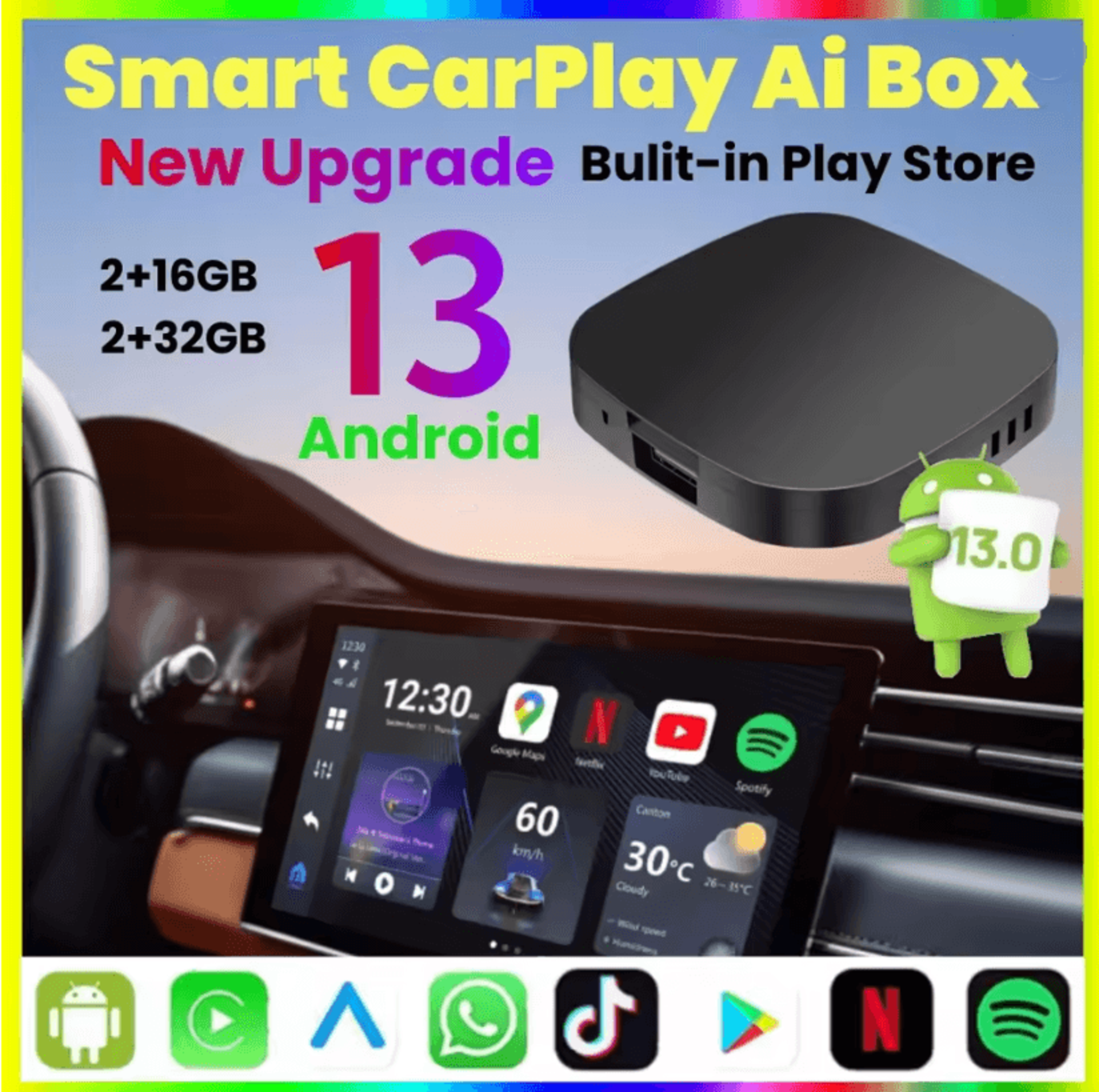 drivesmart wireless carplay ai box with android 13