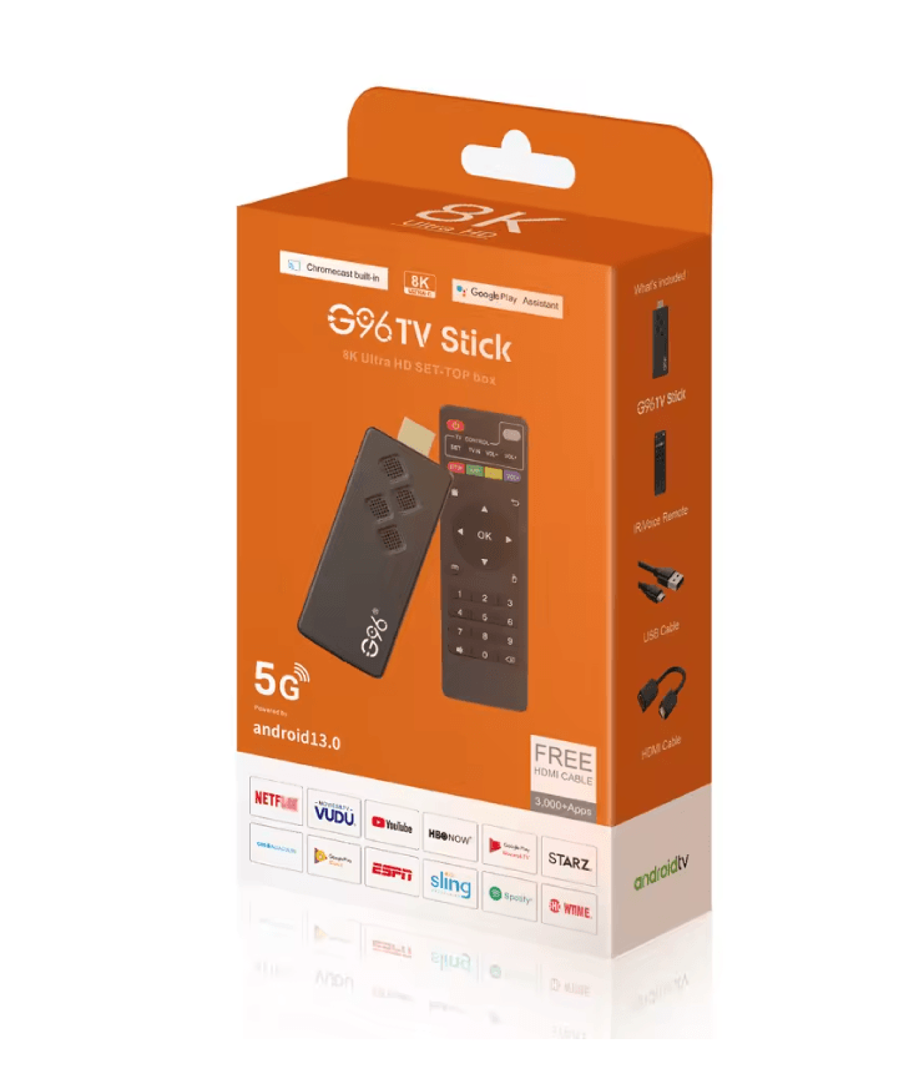 g96 8k android tv stick portable streaming media dongle