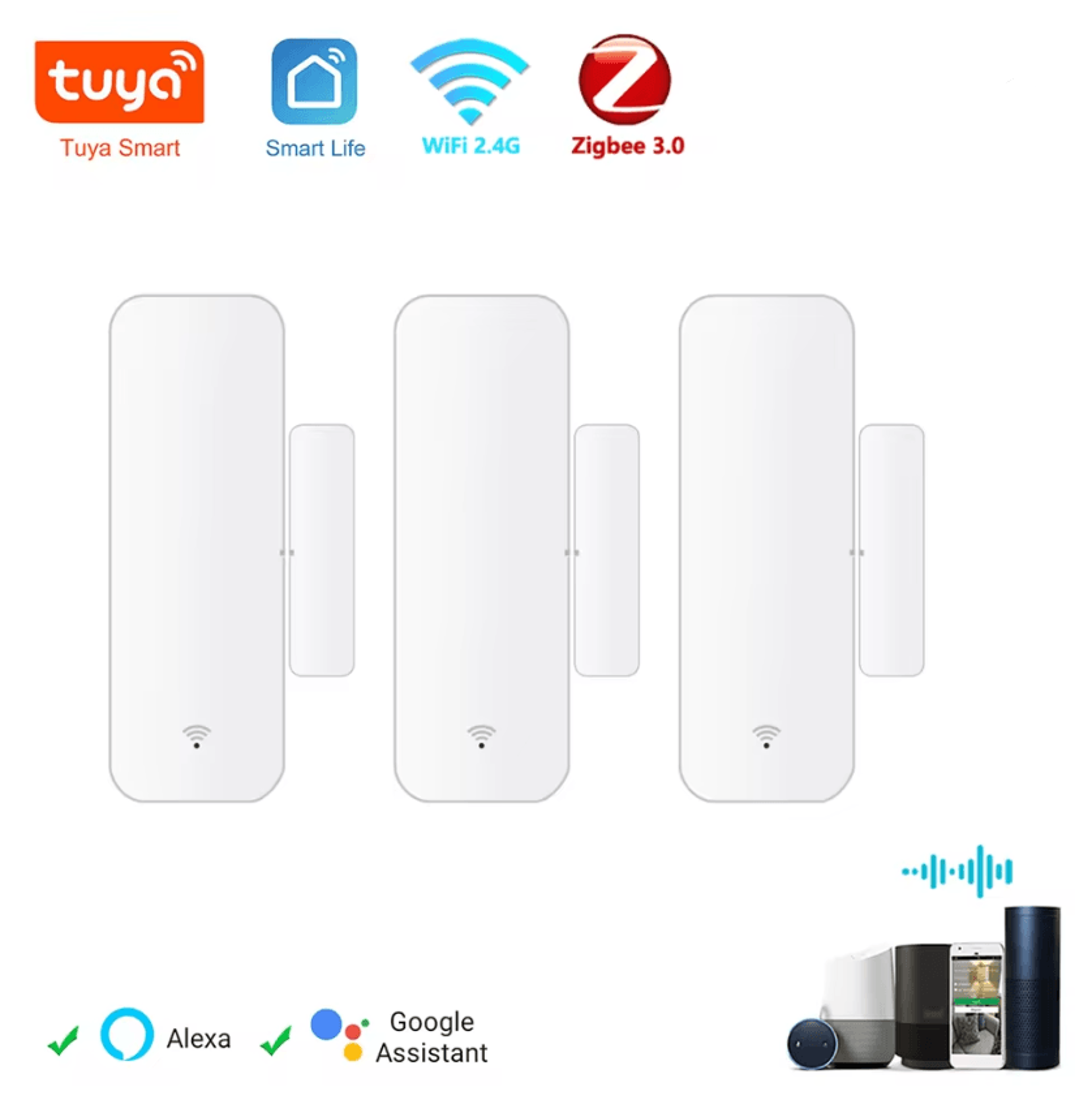 tuya wifi zigbee smart door sensor for home security