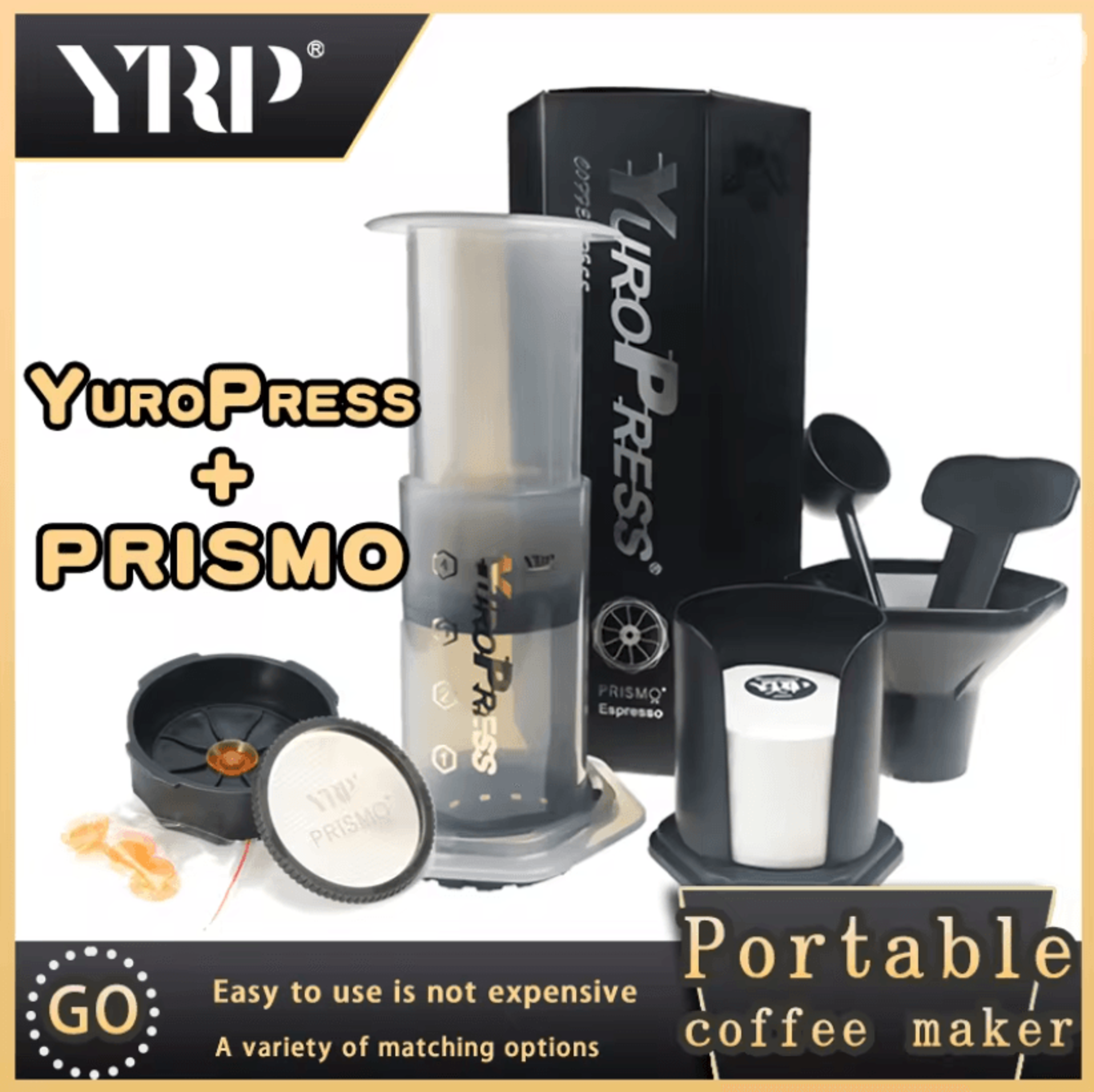 brewease portable espresso coffee maker with french press design