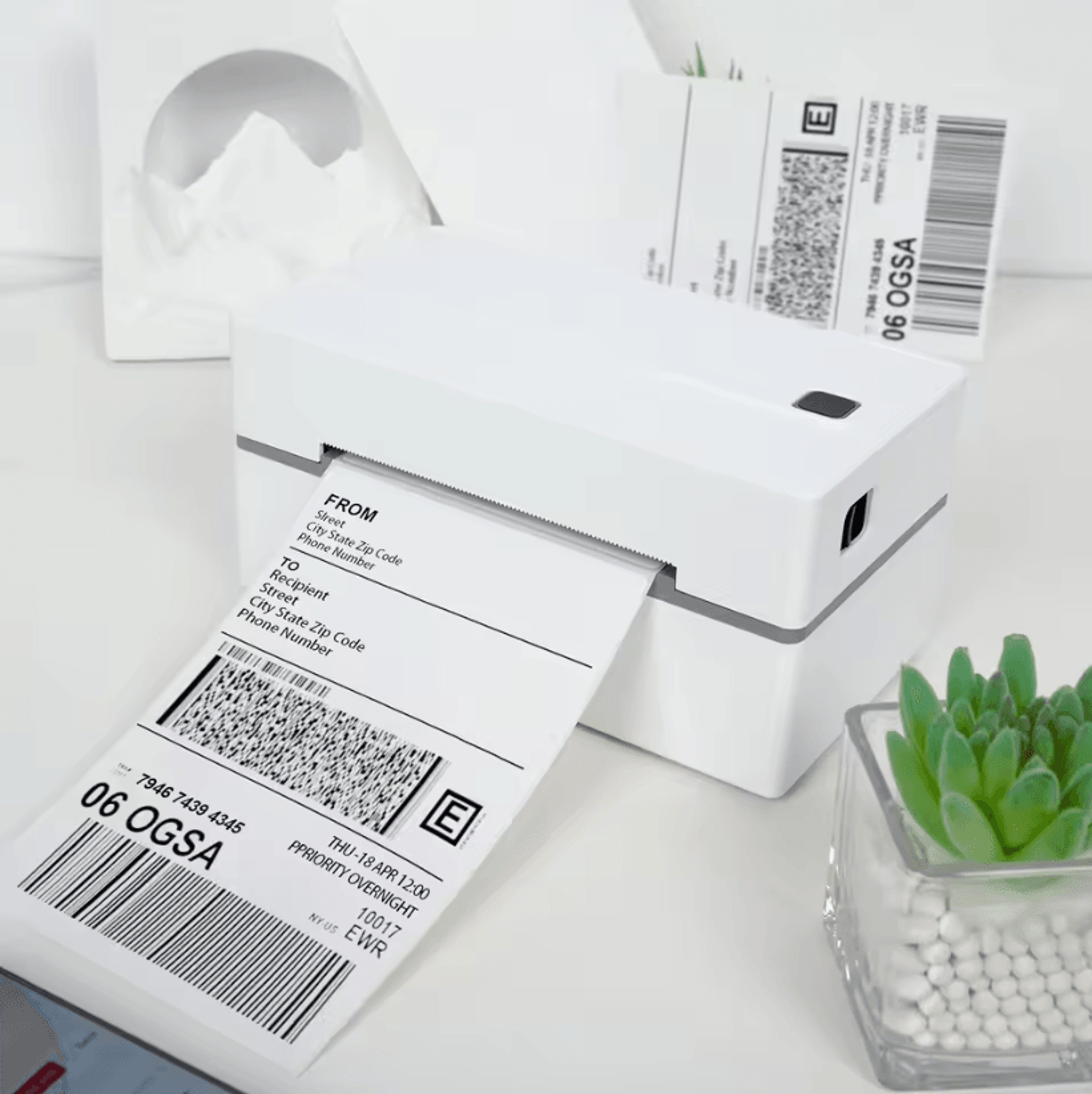 portable thermal label printer 300dpi wireless bluetooth usb for small business