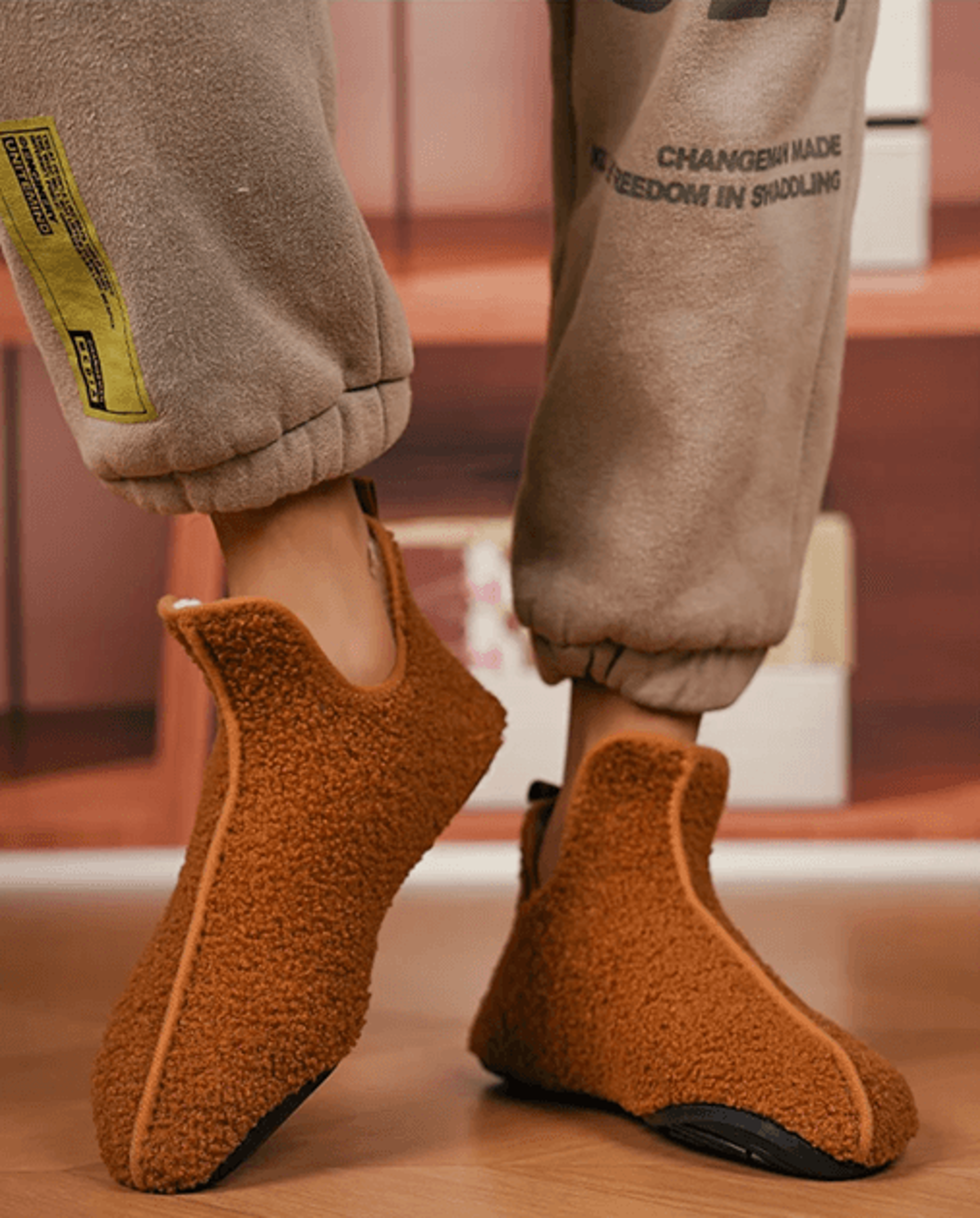 winter warm indoor slippers for men and women non slip cotton home shoes