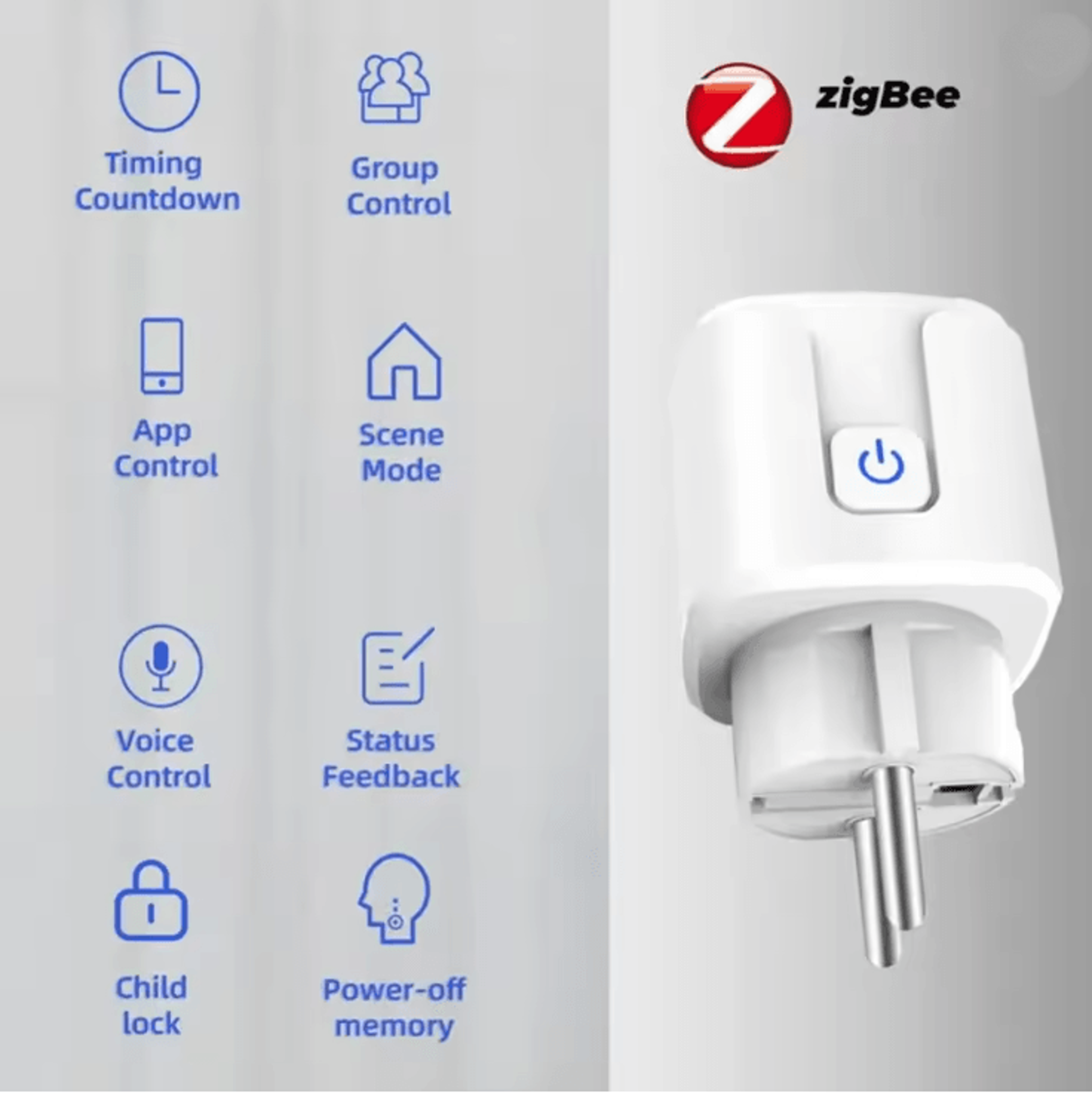powersense zigbee smart plug eu 16a 20a with energy monitoring