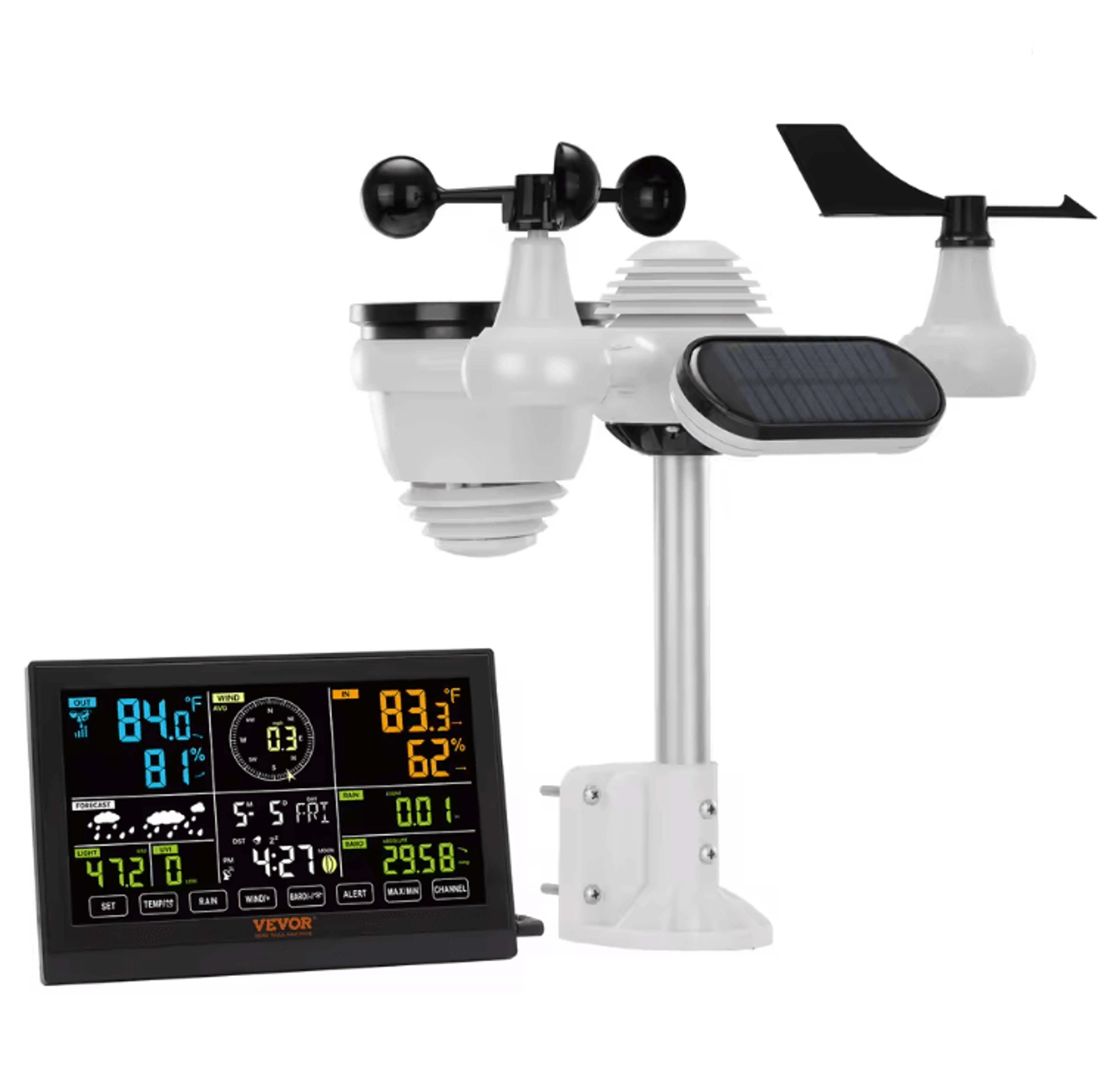 succebuy wireless weather station with large color display and forecast alerts