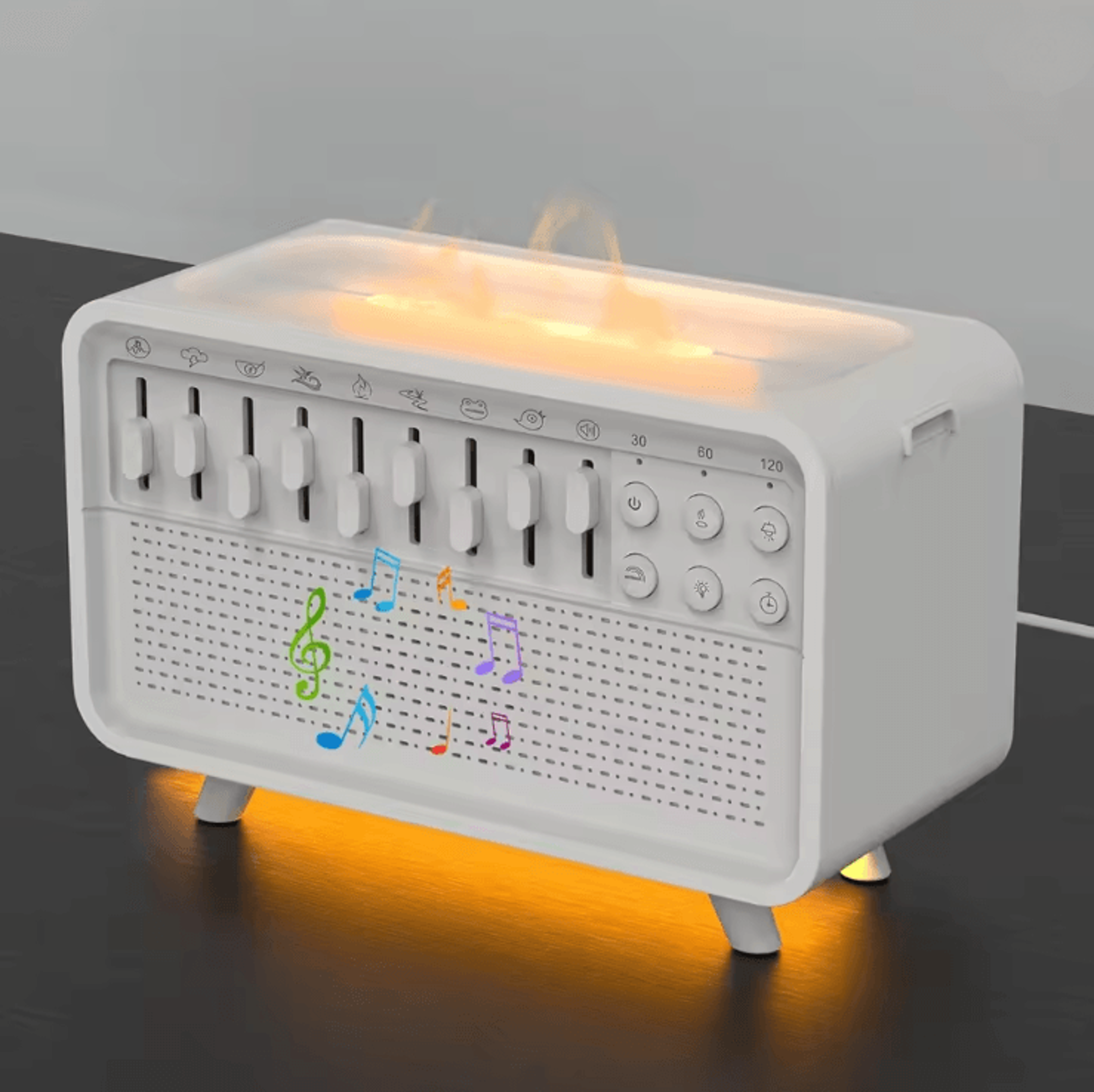 bluetooth white noise machine with aroma diffuser humidifier and night light