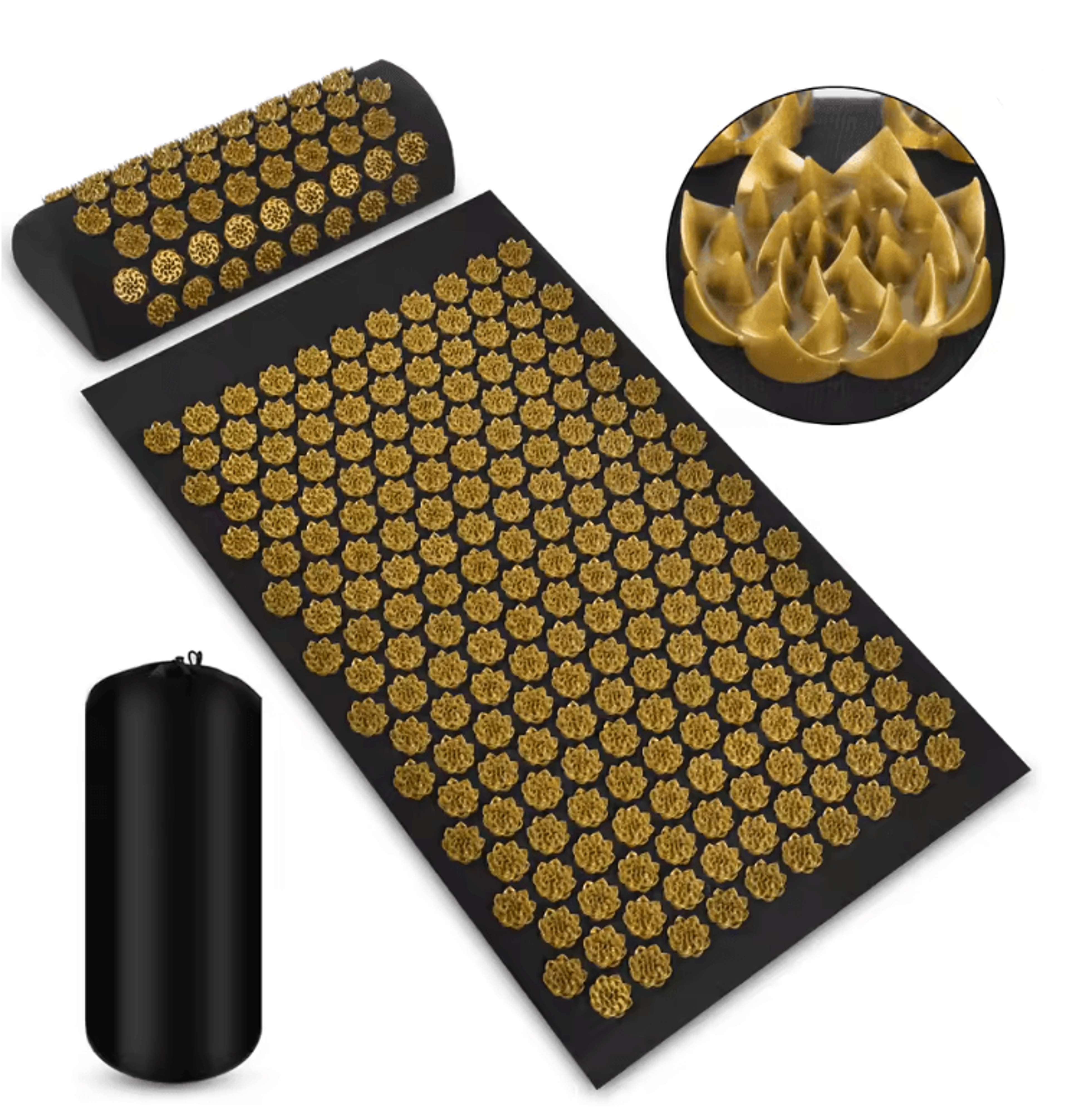 eco acupressure massage mat with lotus spike design for back neck and foot relaxation