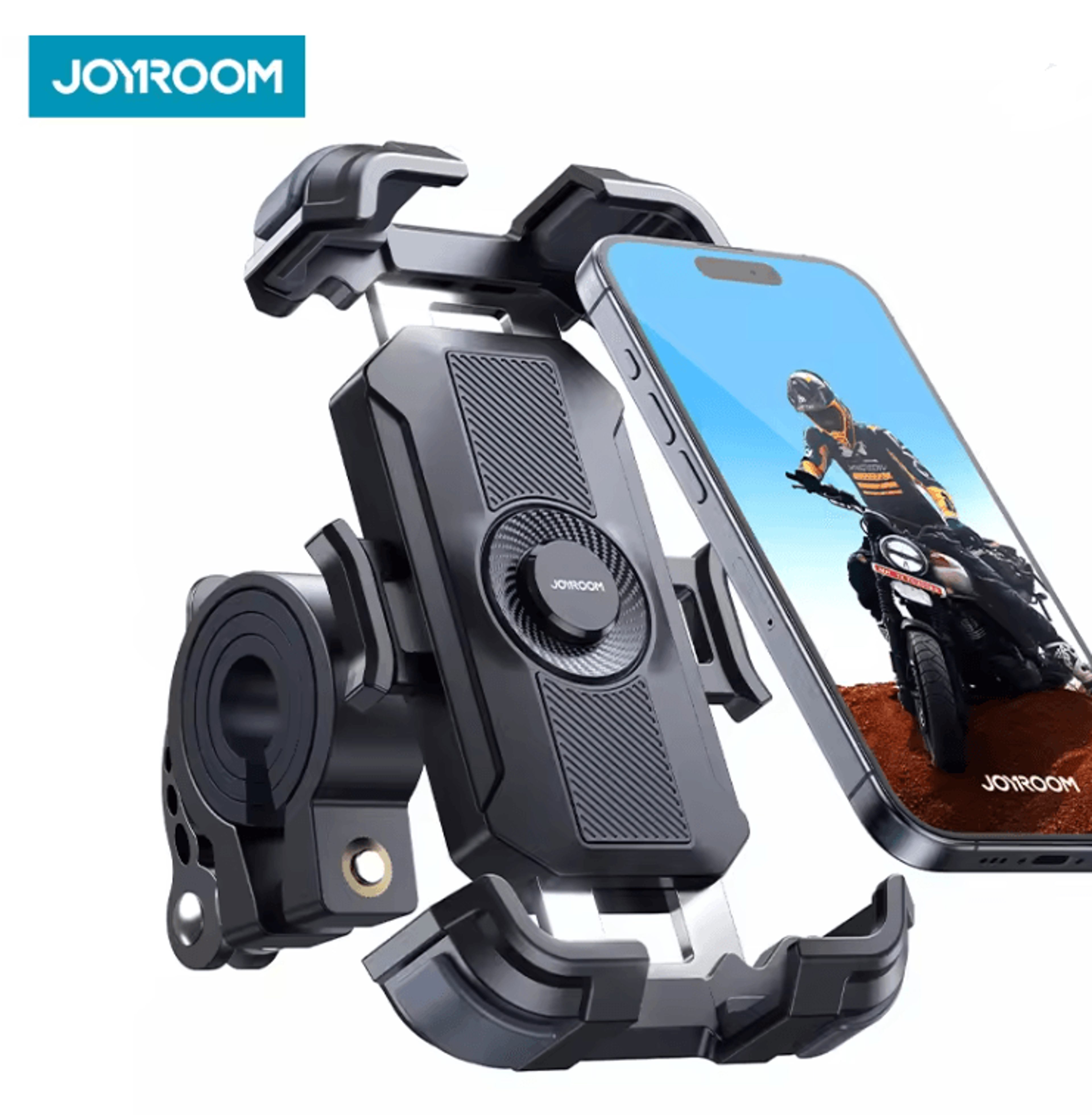 joyroom motorcycle phone mount ultra stable bike phone holder for handlebar and scooter