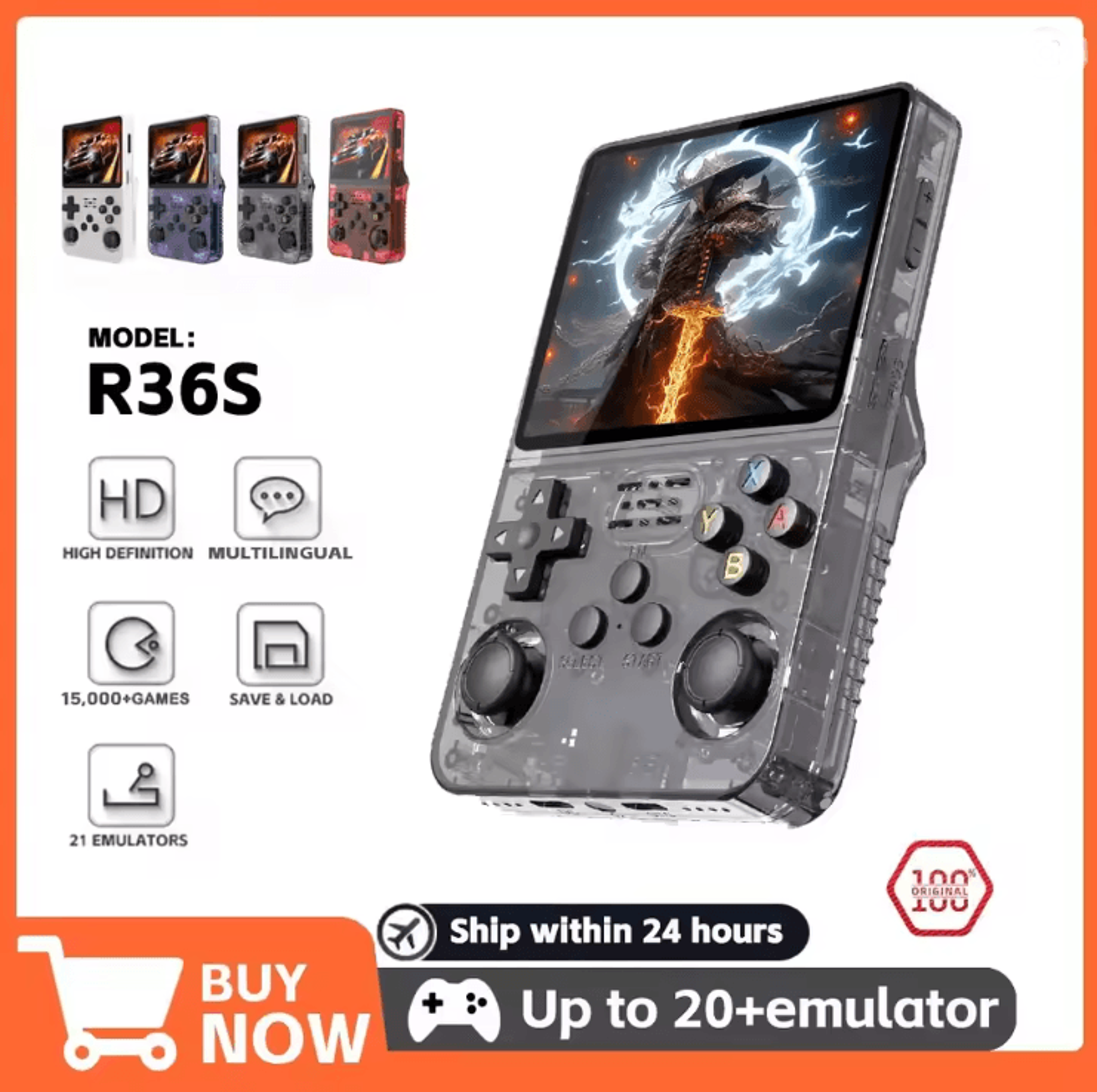 r36s retro handheld game console with linux system and ips screen