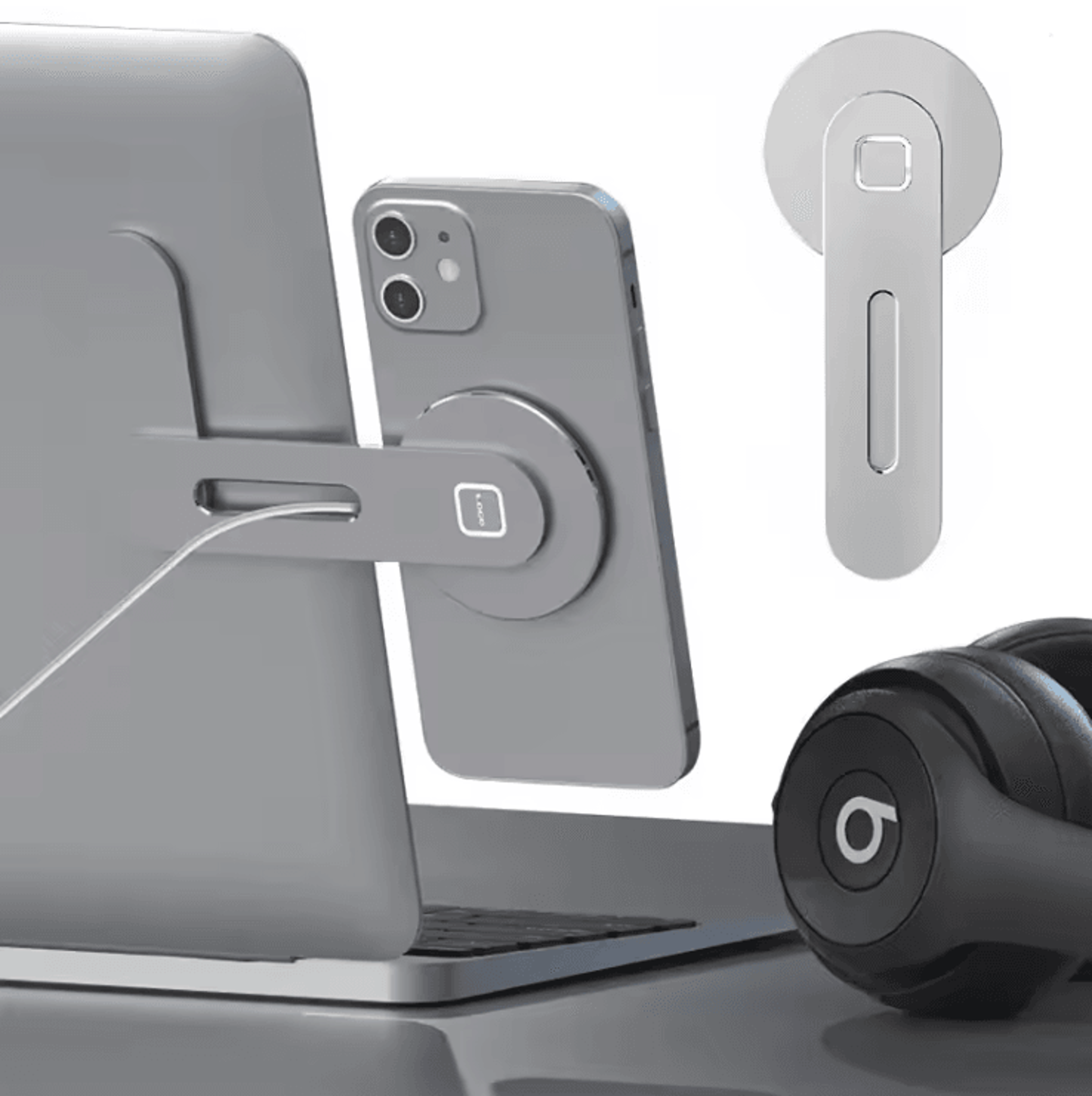 magnetic foldable laptop side phone holder universal mount for all phones