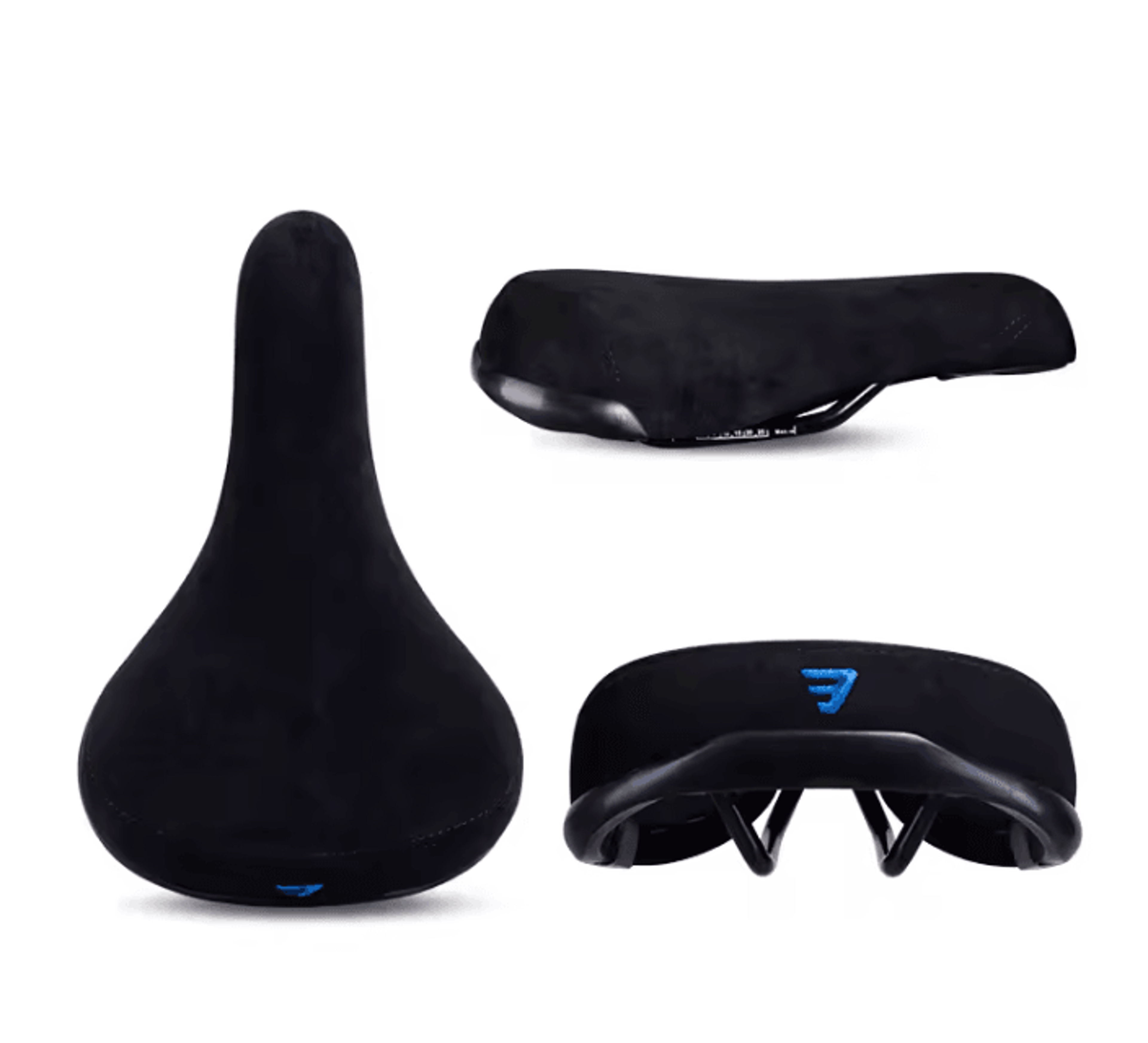 comfort bicycle saddle with embroidered logo and 8mm rail support