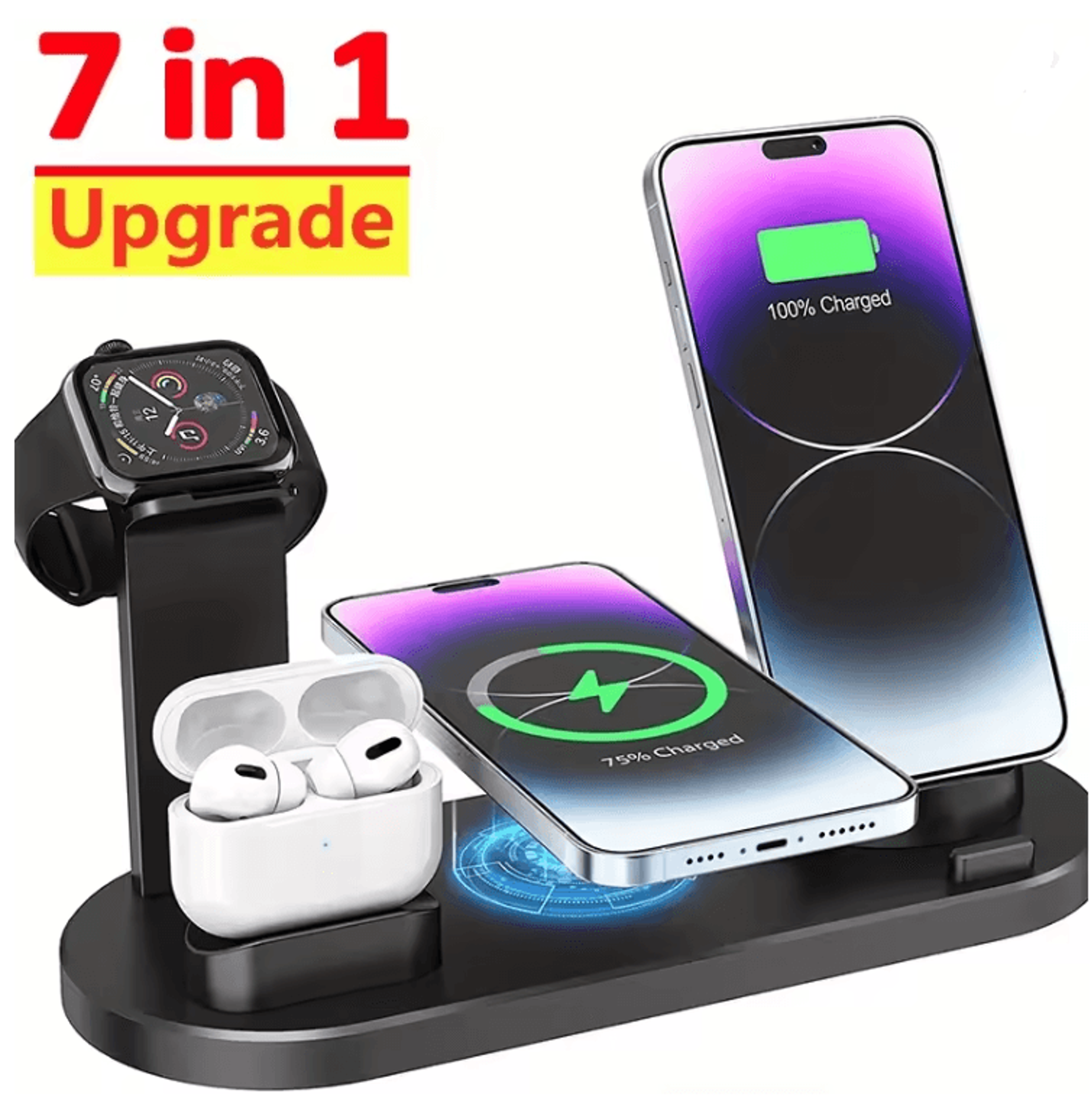 7 in 1 wireless charger stand for iphone apple watch and airpods