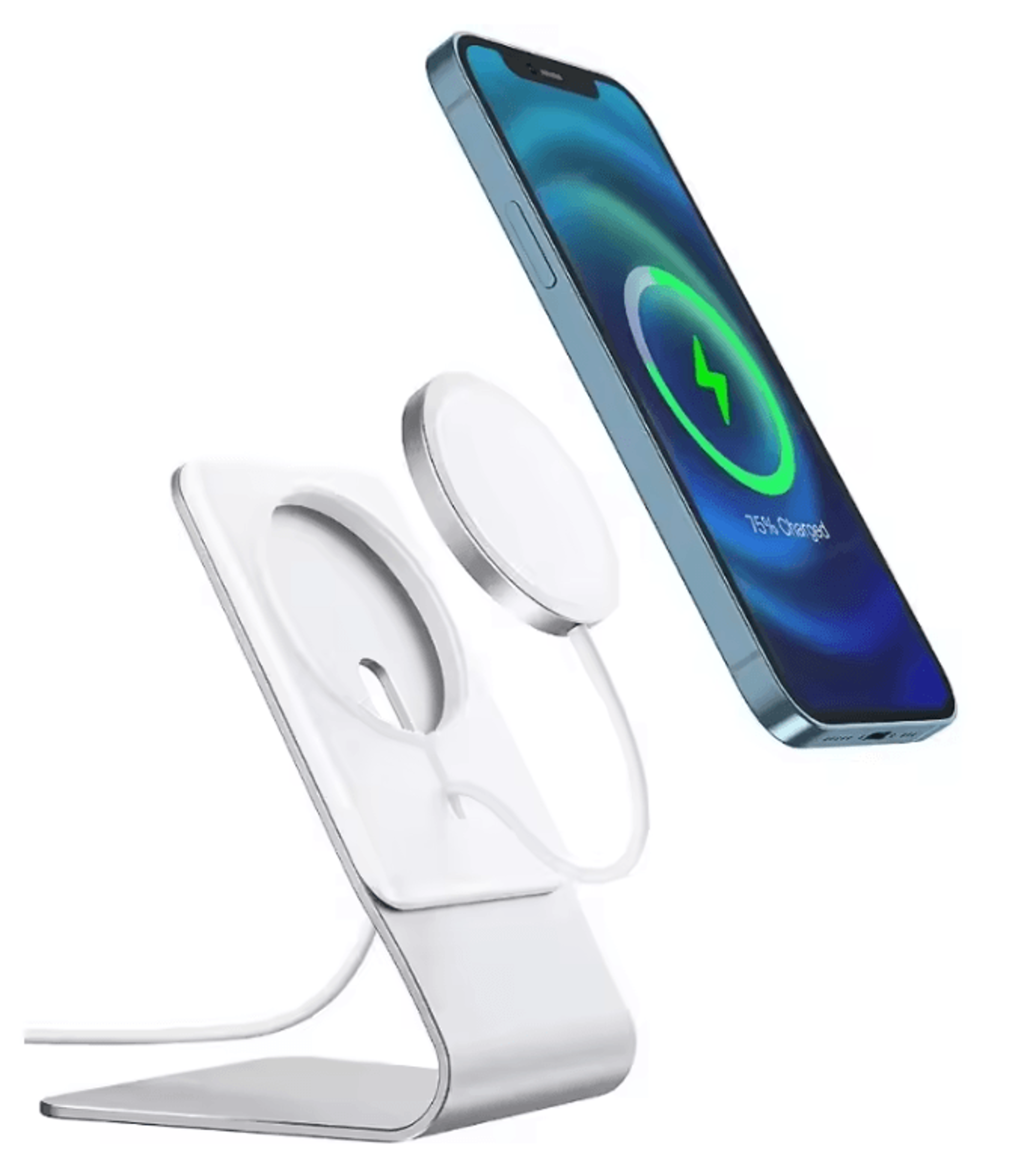 aluminum desktop phone stand compatible with magsafe charger for iphone