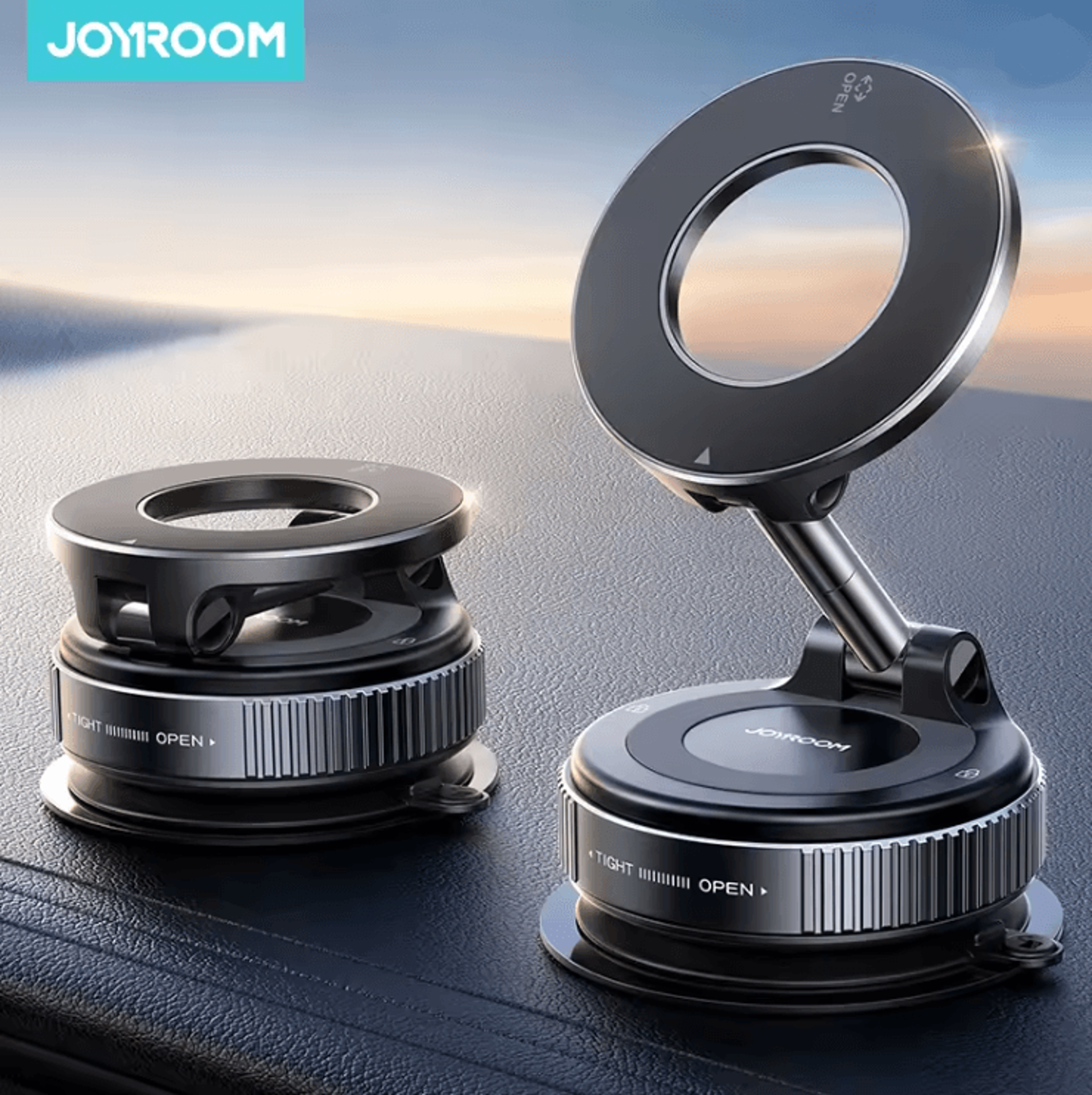 joyroom magnetic car phone holder with strong suction and 360 degree rotation