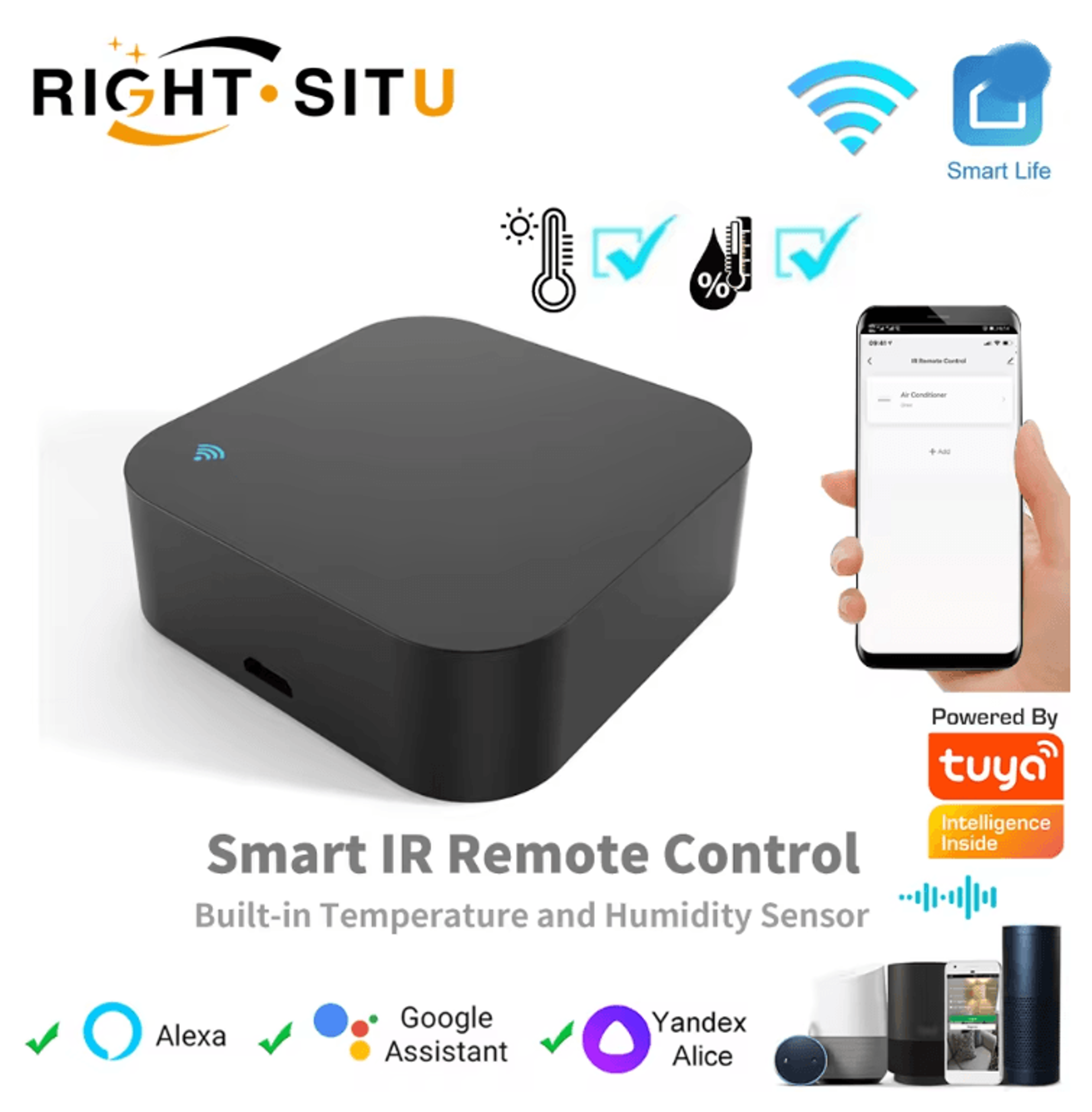 smart ir remote control with temperature and humidity sensor