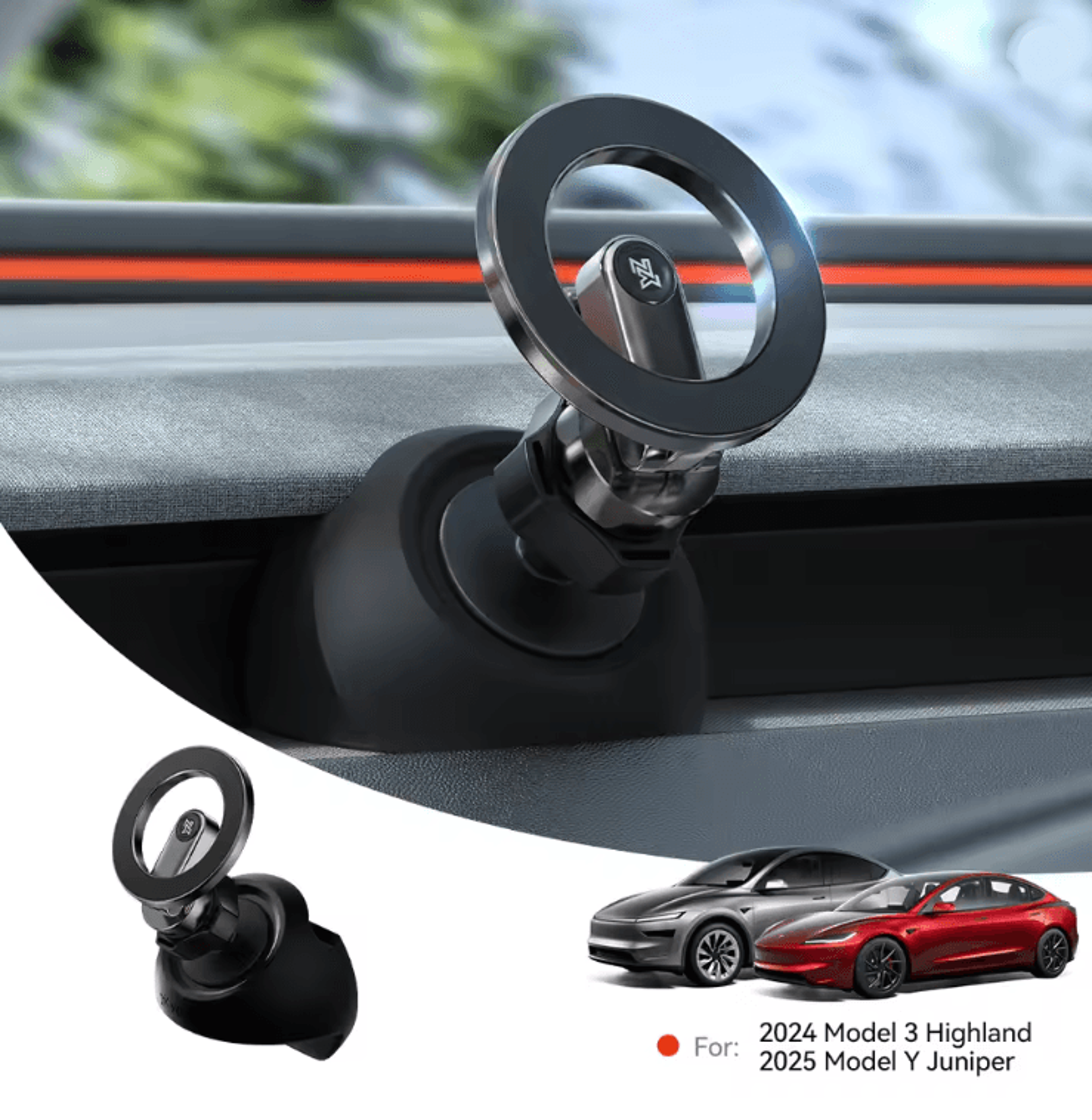 magnetic car phone holder for tesla model 3 and model y with 360 degree rotatable air vent mount