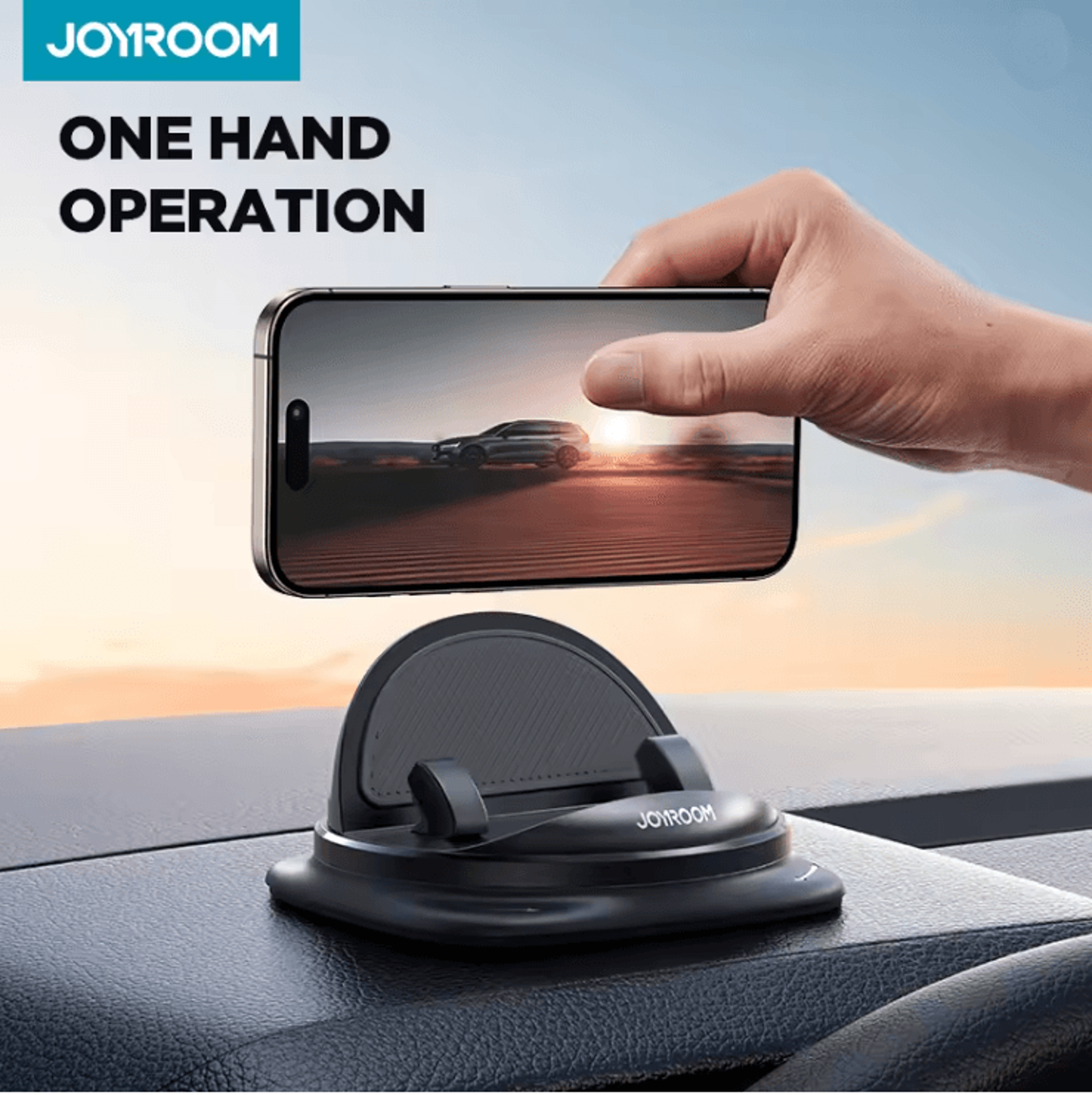 dashboard car phone holder with 360 degree rotation and non slip silicone mount