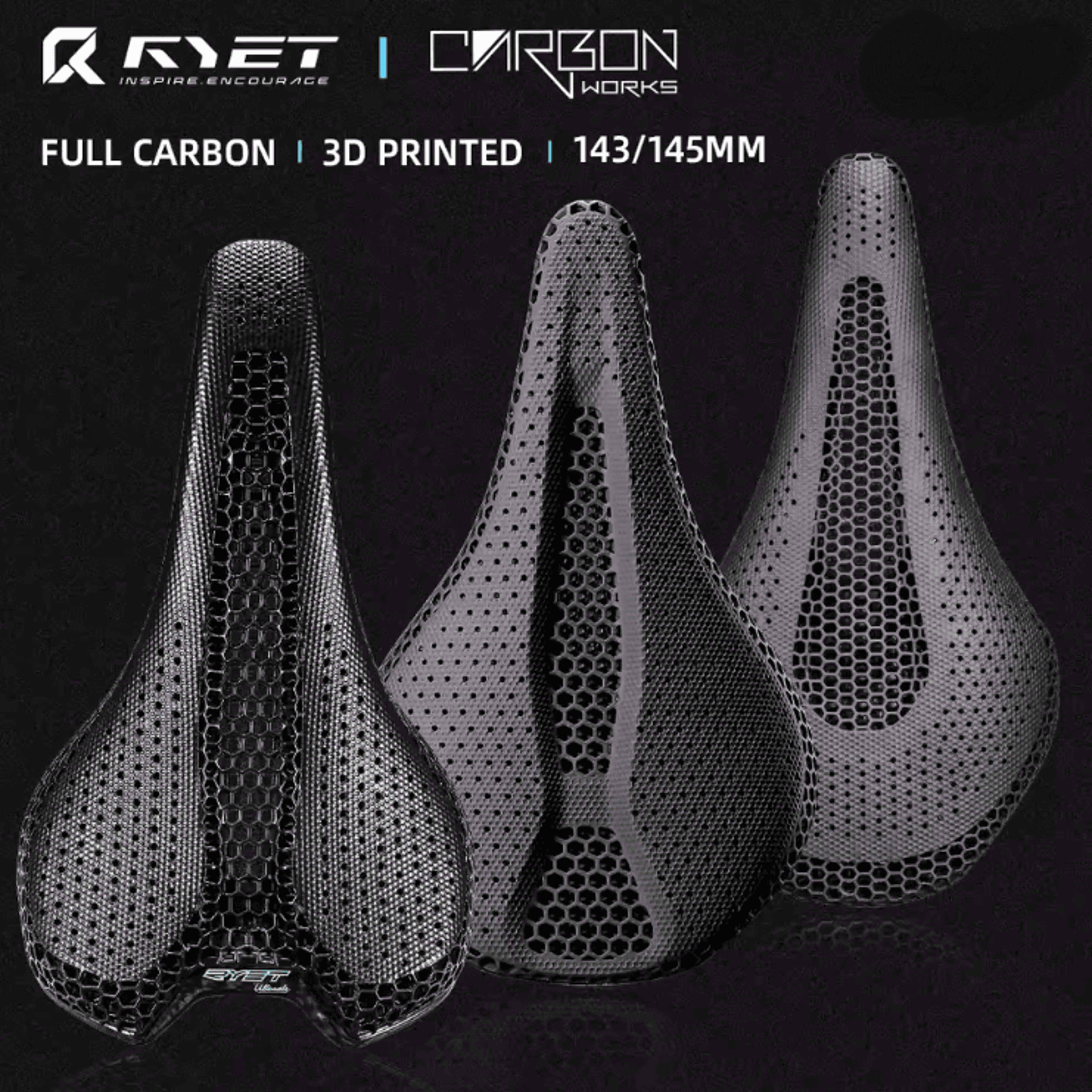 ultra full carbon 3d printed bike saddle lightweight cycling seat