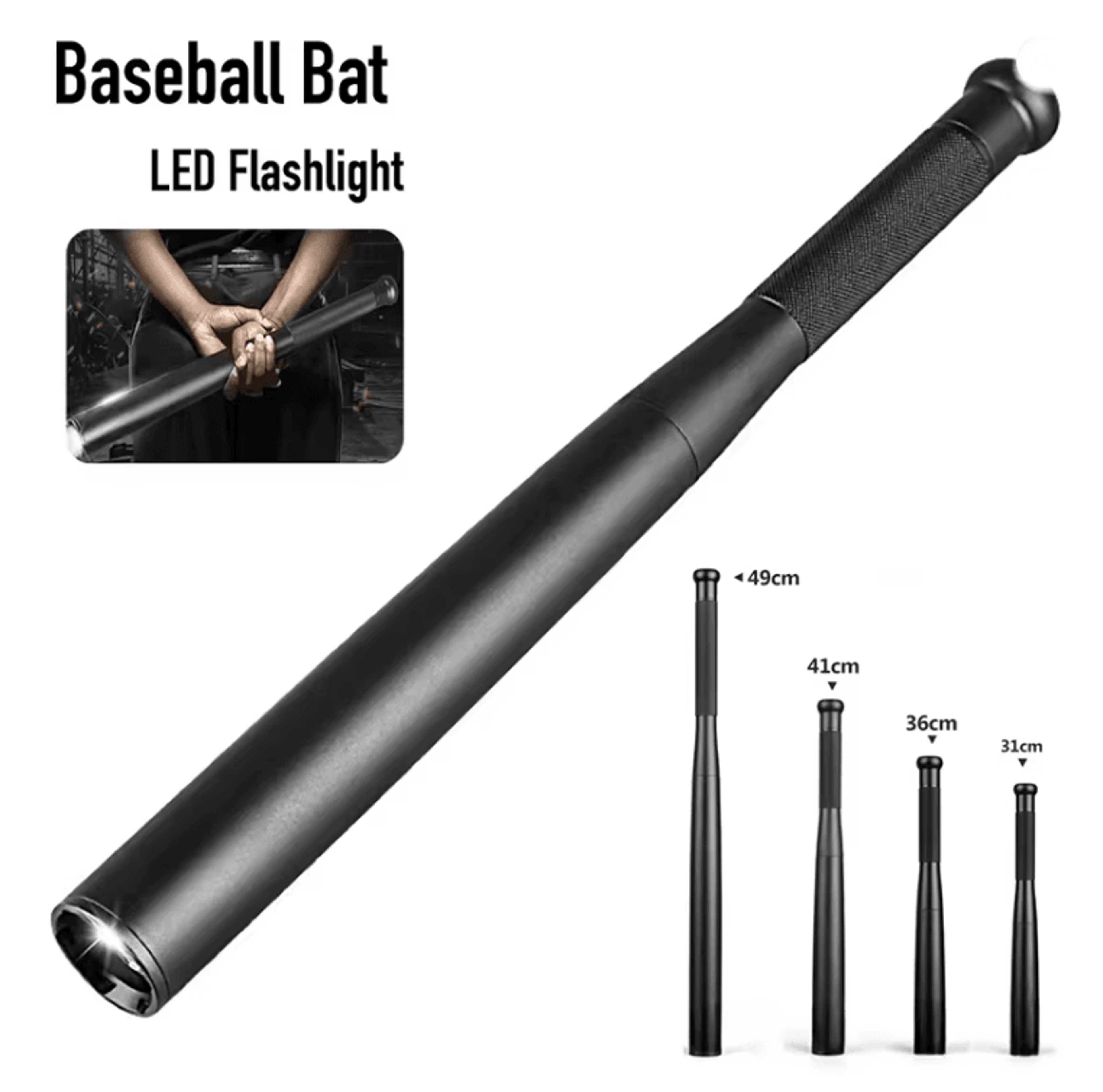 baseball bat led flashlight super bright waterproof torch